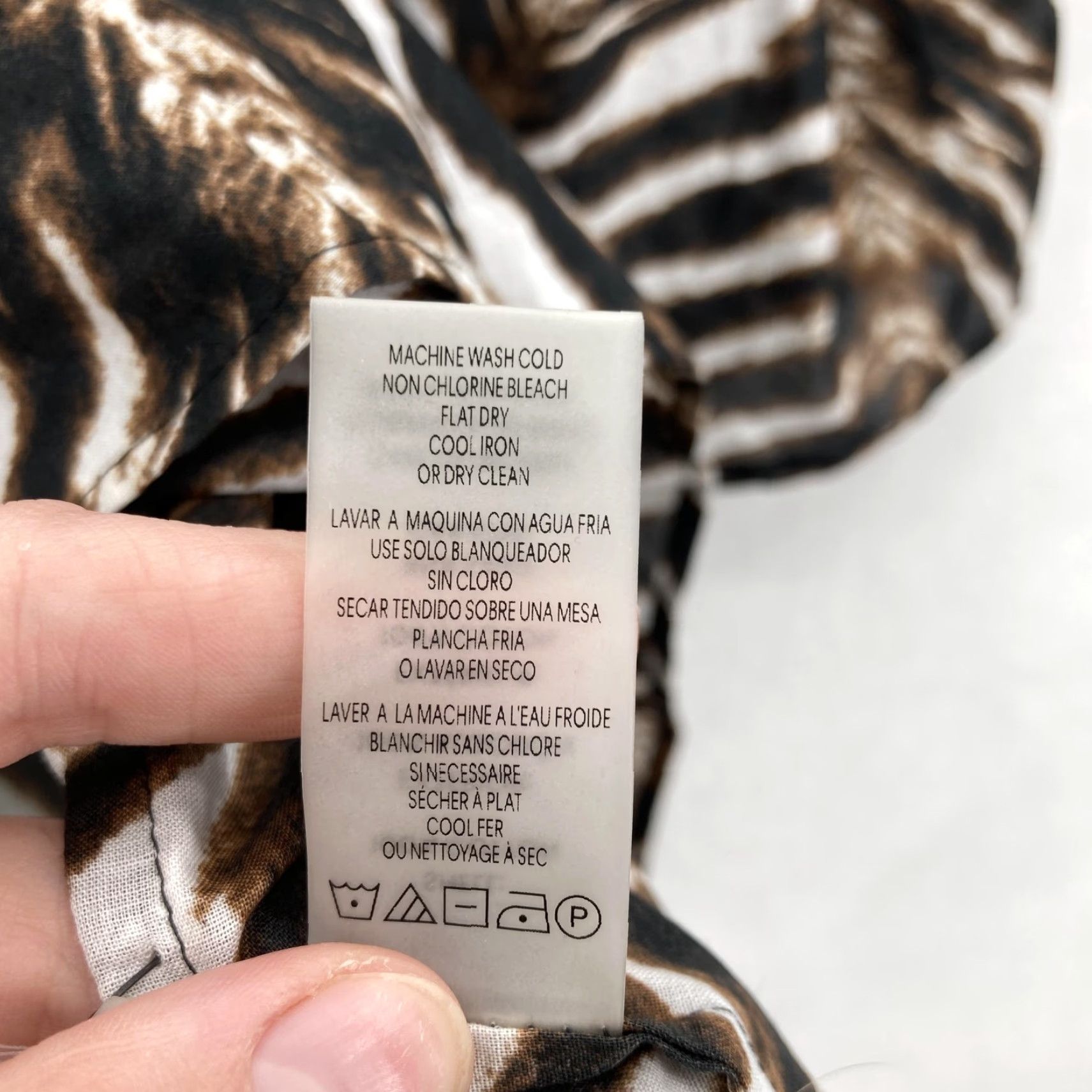 Calvin Klein Calvin Klein Blouse Womens 2X Brown Zebra Print Cotton Peasant Boho Career Work Shirt Womens 2X Brown Zebra Print Cotton Peasant Boho Career Work Size XXL / US 16-18 / IT 52-54 - 7 Thumbnail