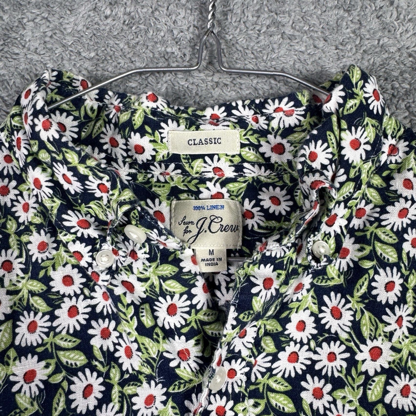 J.Crew J.CREW Linen Shirt Mens M Floral Print Button-Up Classic Fit Summer Casual Shirt Size US M / EU 48-50 / 2 - 2 Thumbnail