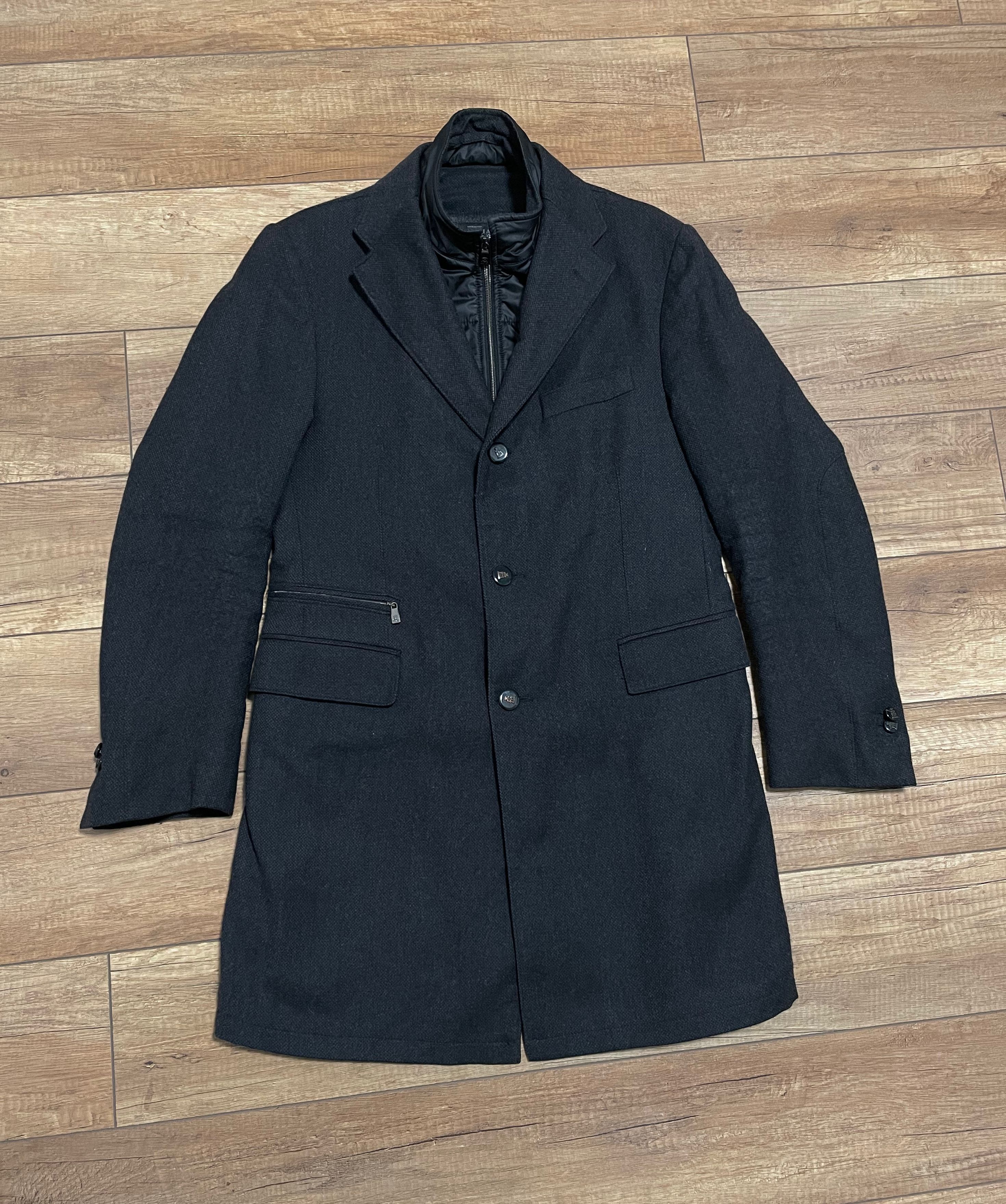 Corneliani Corneliani ID Dark Grey Long Wool Trench Coat Jacket Size US M / EU 48-50 / 2 - 1 Thumbnail