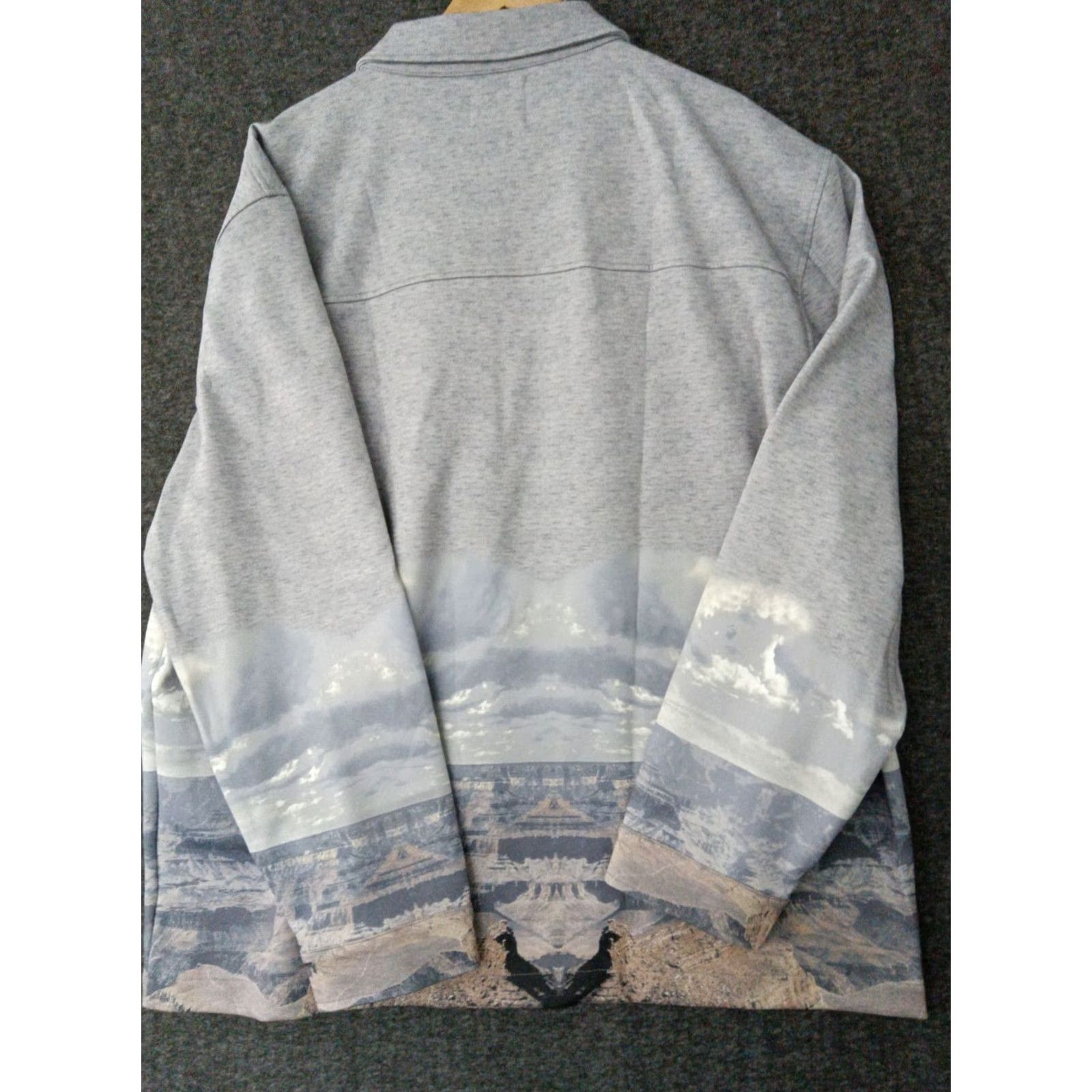 Vintage Stylus X Ladarius Campbell Mountain Design Button Up Jacket XXL Heather Grey Mens Button-Up Graphic Mountain Design Jacket XS? Size US XXL / EU 58 / 5 - 2 Thumbnail