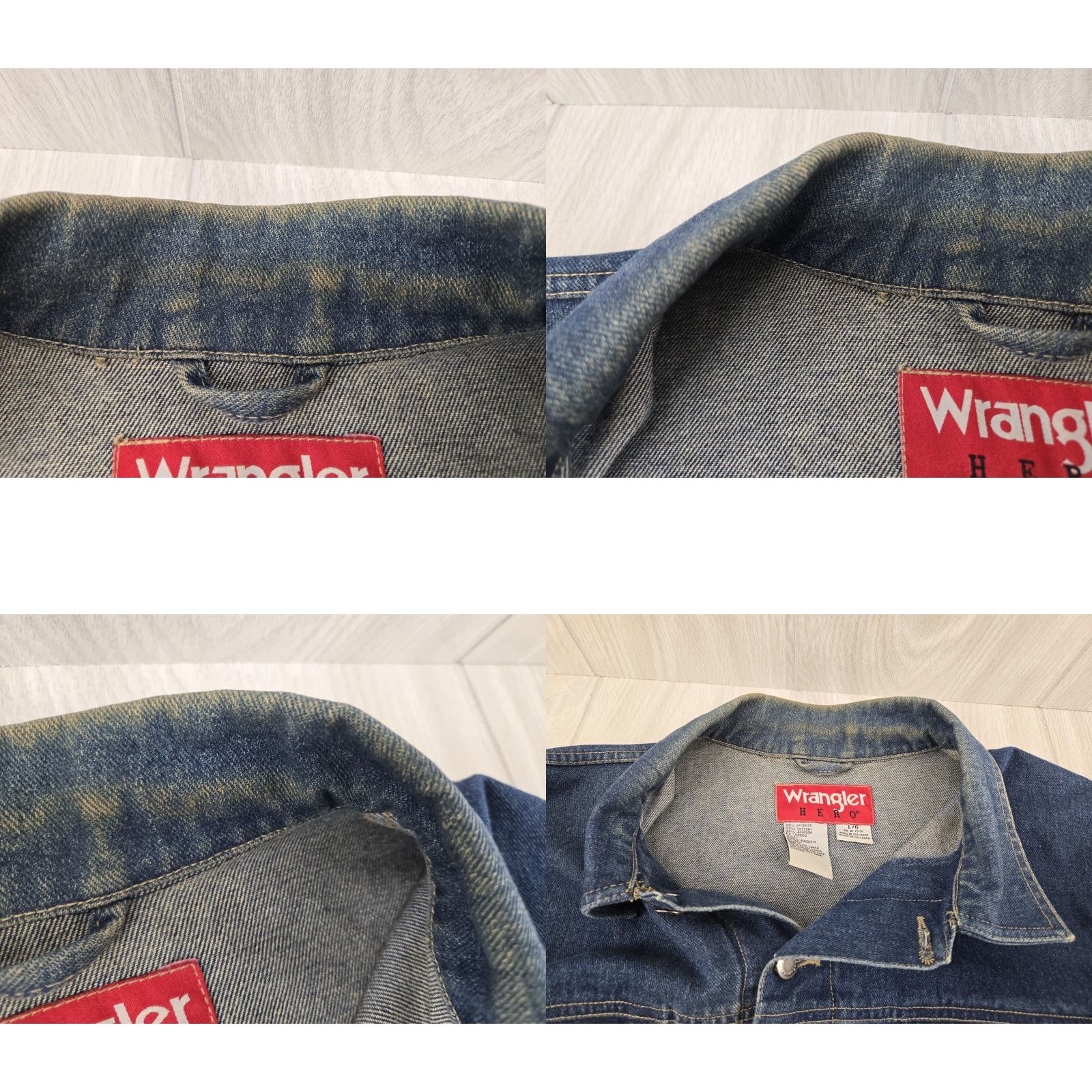 Wrangler VINTAGE Wrangler Hero Blue Dark Wash Denim Jean Jacket Size L Men's Jacket Regular Classic Trucker Denim Size US 33 - 9 Thumbnail
