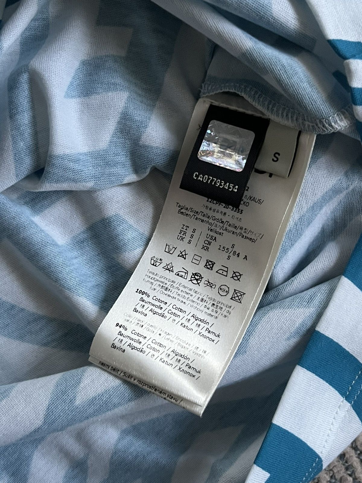 Fendi FF Vertigo Blue T-Shirt Size S / US 4 / IT 40 - 3 Thumbnail
