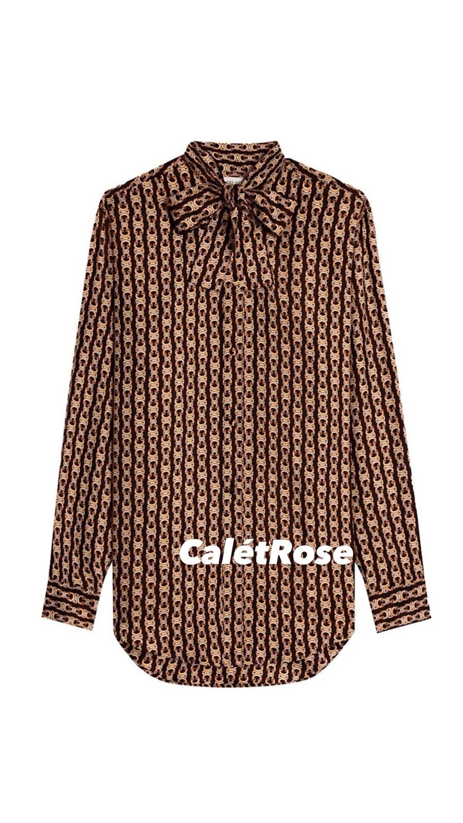 Celine FW24 $1.8k Celine Triomphe silk bow tie shirt Hedi Slimane Size US S / EU 44-46 / 1 - 1 Thumbnail
