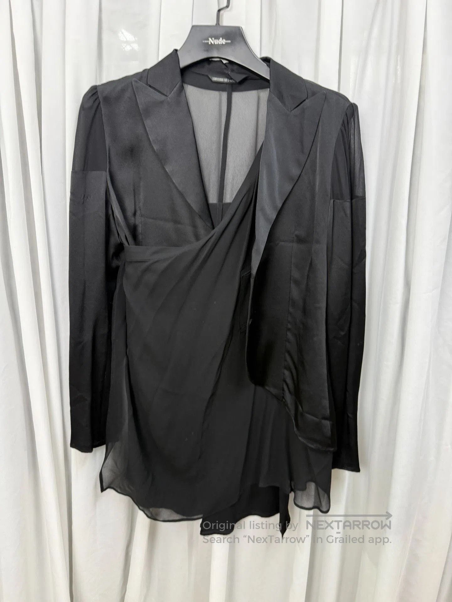 Yohji Yamamoto Yohji Yamamoto Noir Silk Tulle Blazer. Size US L / EU 52-54 / 3 - 7 Thumbnail