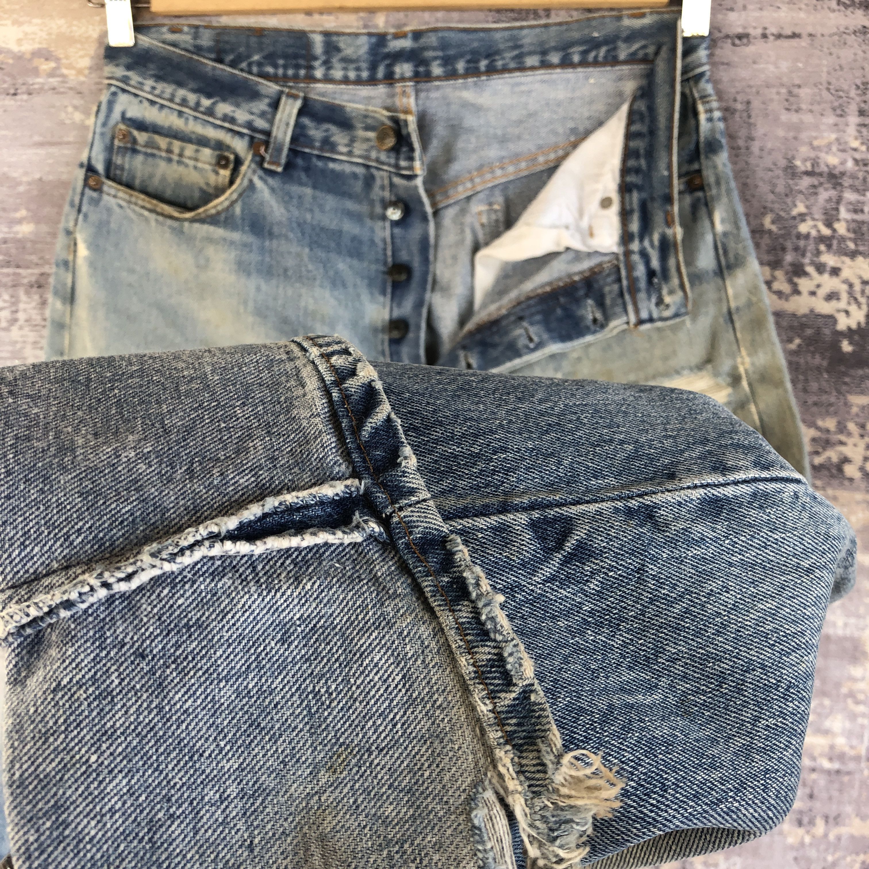 Levi's Vintage 70s Levis 501 Faded Distressed Jeans Levis Mud Denim Size US 32 / EU 48 - 8 Thumbnail