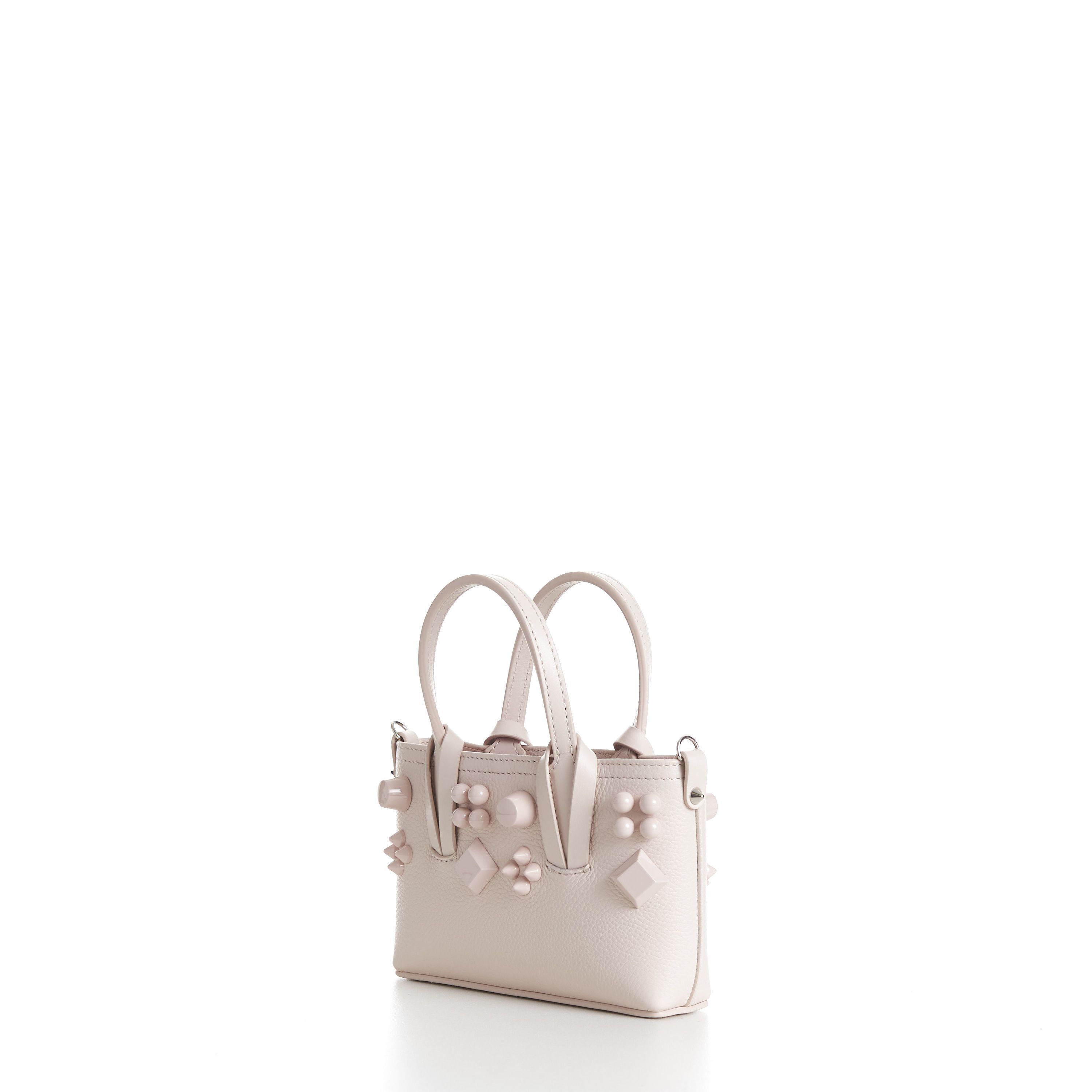 Christian Louboutin Mini Cabata E/W Bag - Milk White Leather, Grained, Spikes Size ONE SIZE - 6 Thumbnail