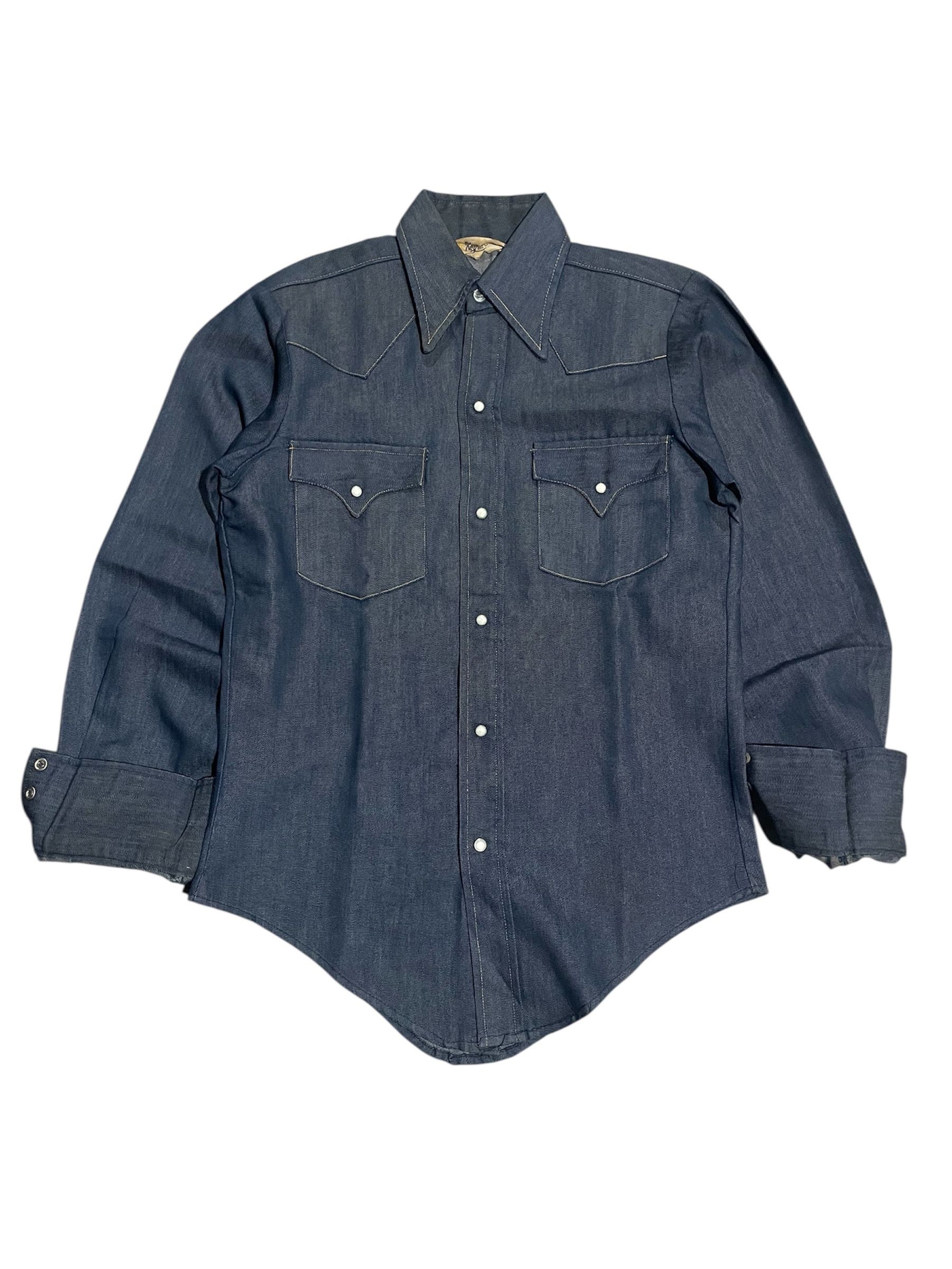 Vintage Vtg 50s Era Key Imperial Button Down Shirt WW2 Denim raw Size US M / EU 48-50 / 2 - 1 Thumbnail