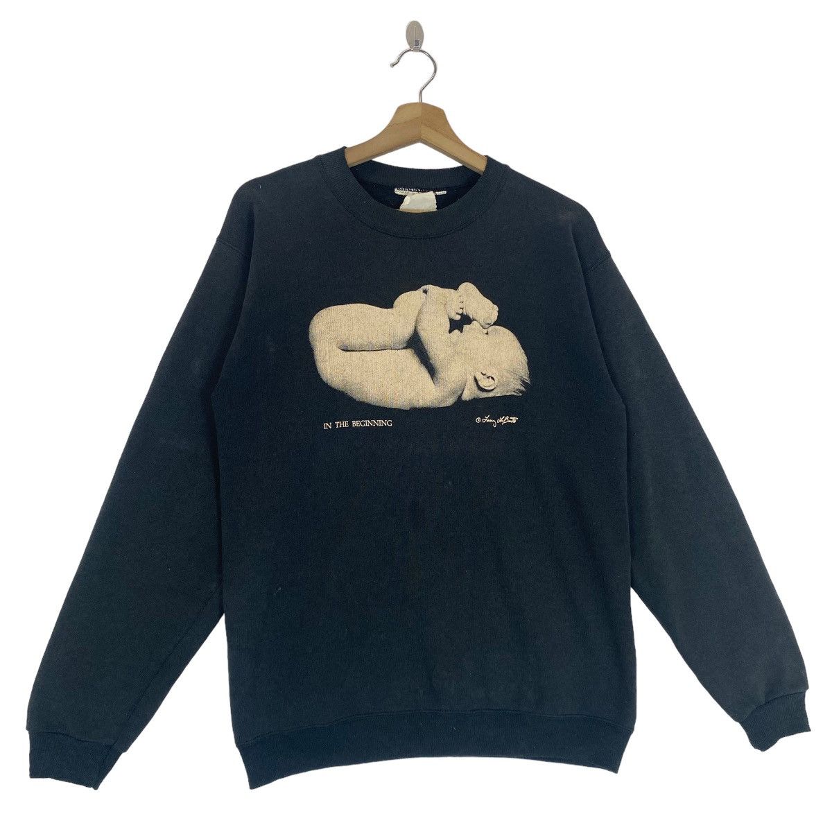 Vintage Vintage graphic baby in the beginning sweatshirt Size US S / EU 44-46 / 1 - 2 Thumbnail