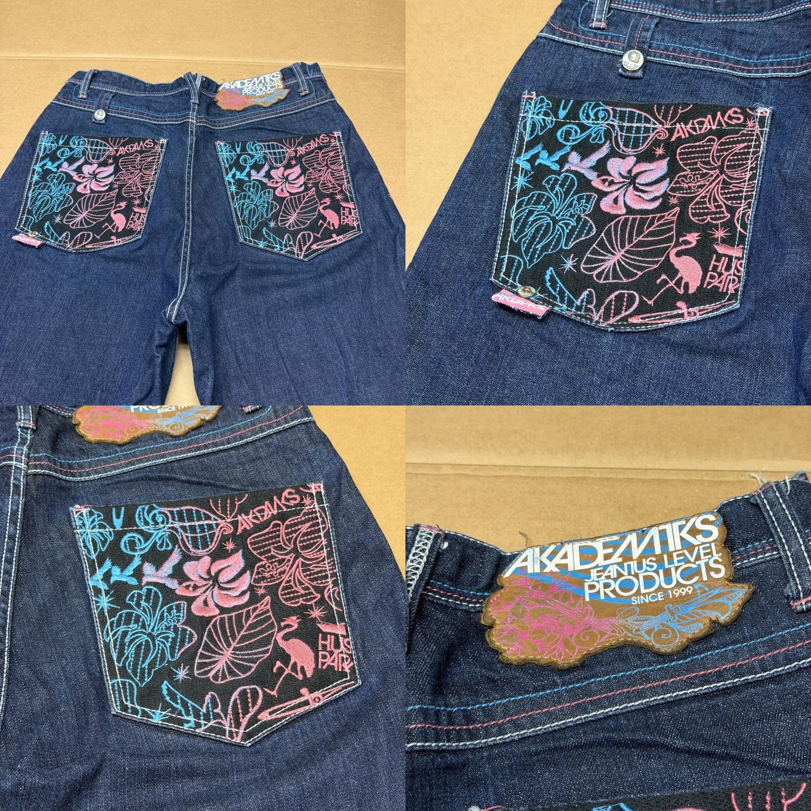 Akademiks Akademiks Jeans Mens 34x32 Blue Relaxed Wide-Leg Denim Tropical Flamingo Mens Size US 34 / EU 50 - 10 Thumbnail