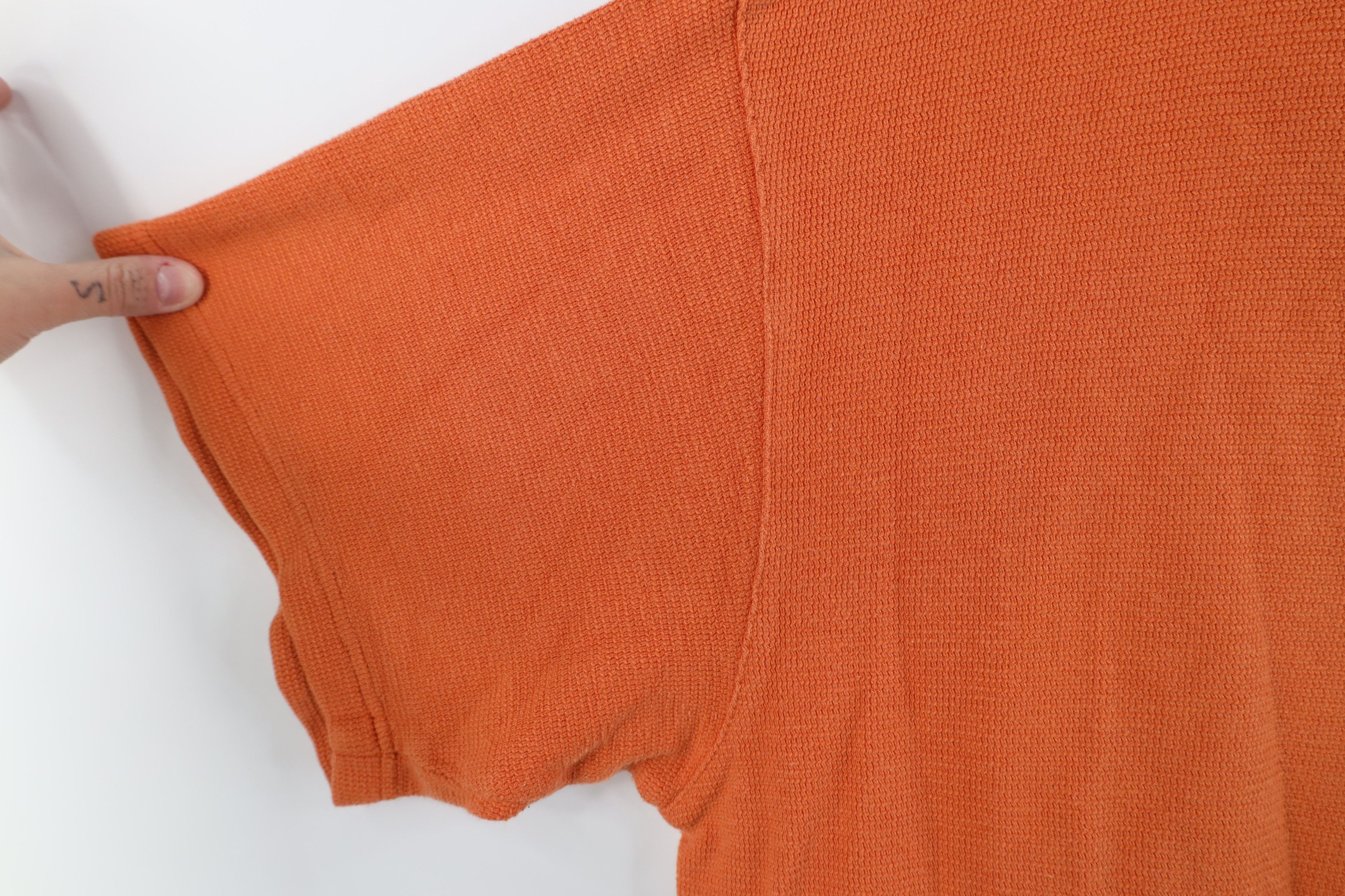 Vintage Vintage 90s Streetwear Blank Thermal Knit T-Shirt Orange USA Size US L / EU 52-54 / 3 - 5 Thumbnail