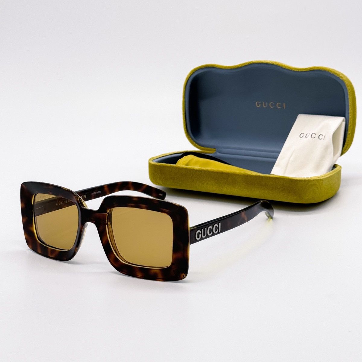 Gucci NEW GUCCI GG1718S 002 SQUARE HAVANA YELLOW WOMEN SUNGLASSES Size ONE SIZE - 1 Thumbnail
