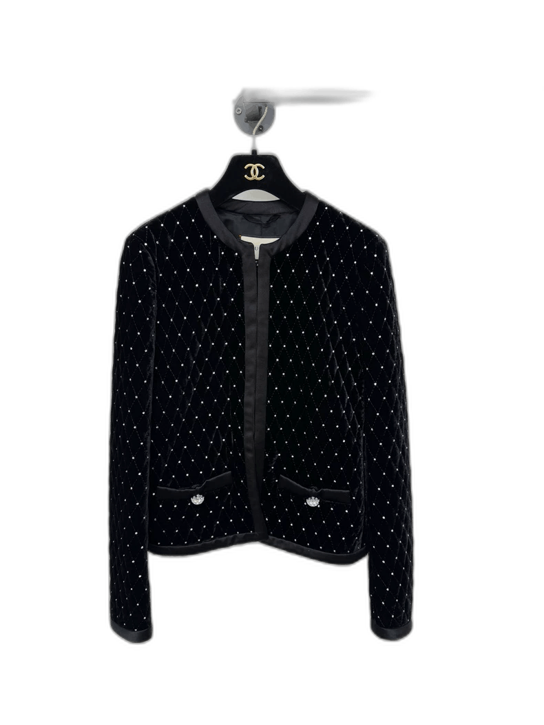 Gucci Gucci Velvet Zipper Jacket with Rhinestones Size S / US 4 / IT 40 - 1 Thumbnail