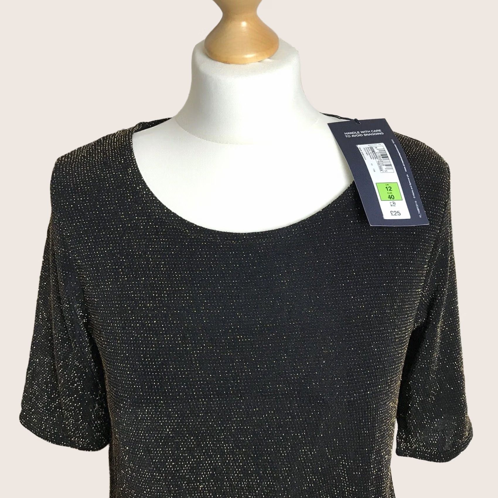 Marks & Spencer Marks & Spencer Armoury Gold Mix Top Women’s BNWT Crew Neck Short Sleeve UK 12 M&S Armoury Gold Mix Top Ladies BNWT Fashion Bragging Rights Size XL / US 12-14 / IT 48-50 - 1 Thumbnail