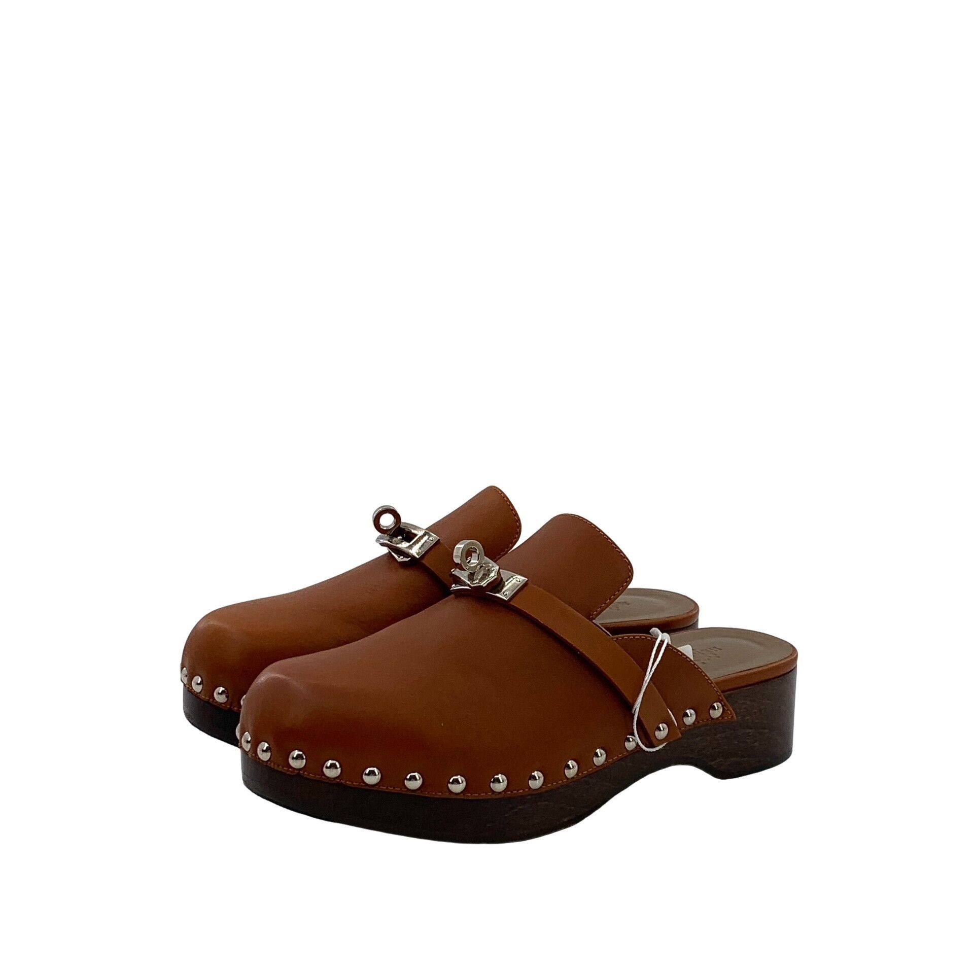 Hermes Hermes Kelly Buckle Studded Leather Clogs 35 Size US 5 / IT 35 - 1 Thumbnail