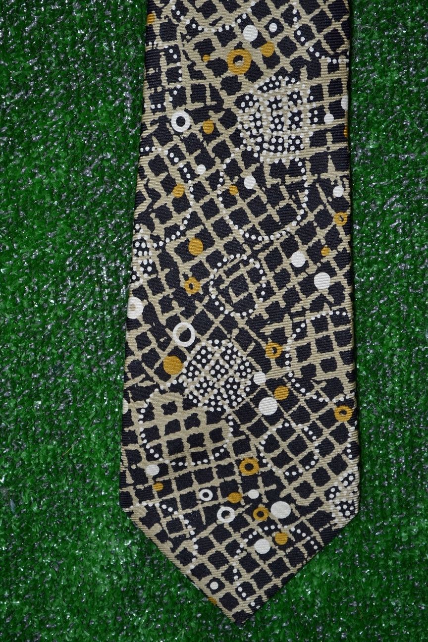 Cerruti 1881 × Vintage Cerruti 1881 100% Silk Black Gold Tie Size ONE SIZE - 1 Thumbnail