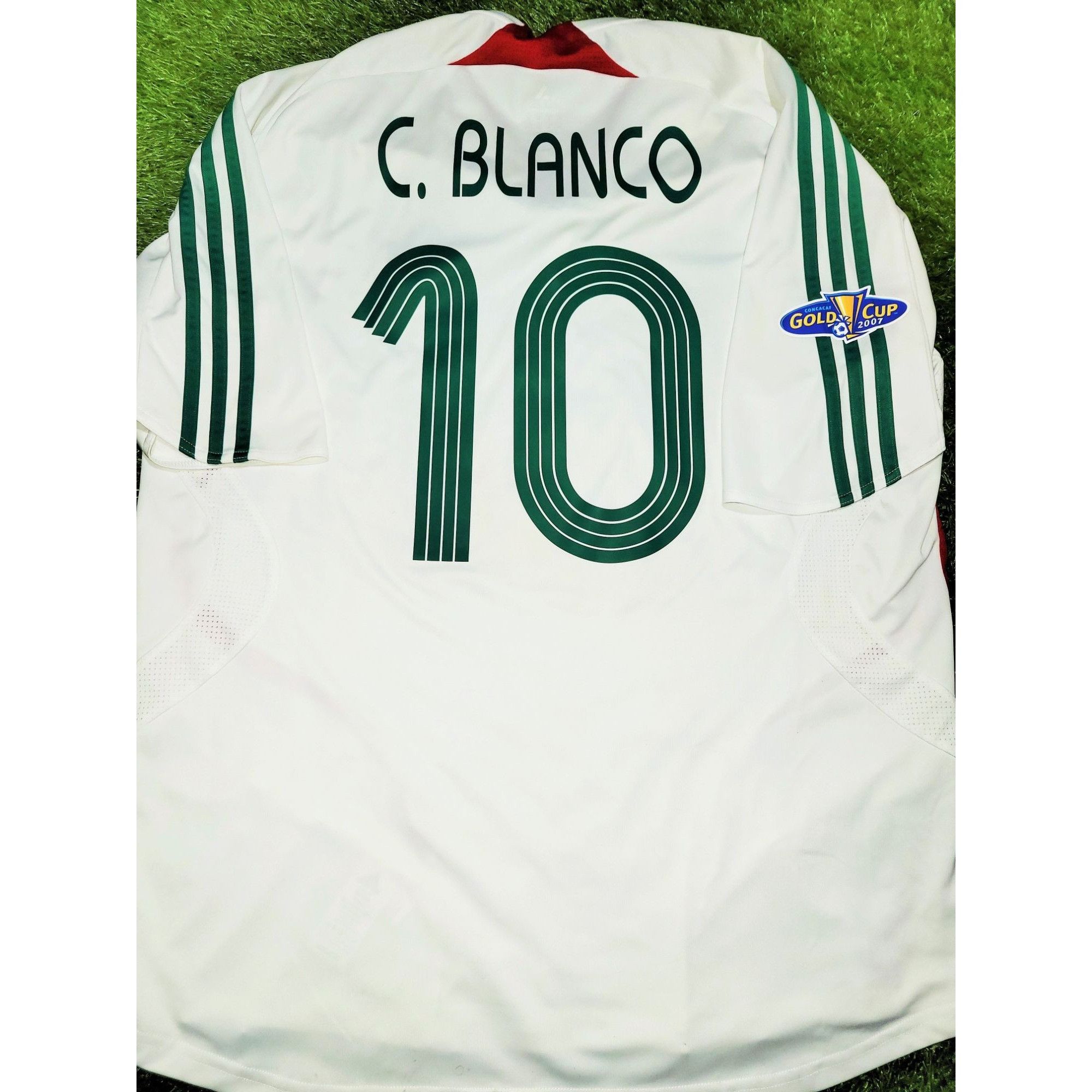 image of Adidas Blanco Mexico 2007 Gold Cup Away Soccer Jersey Shirt XL in White, Men's