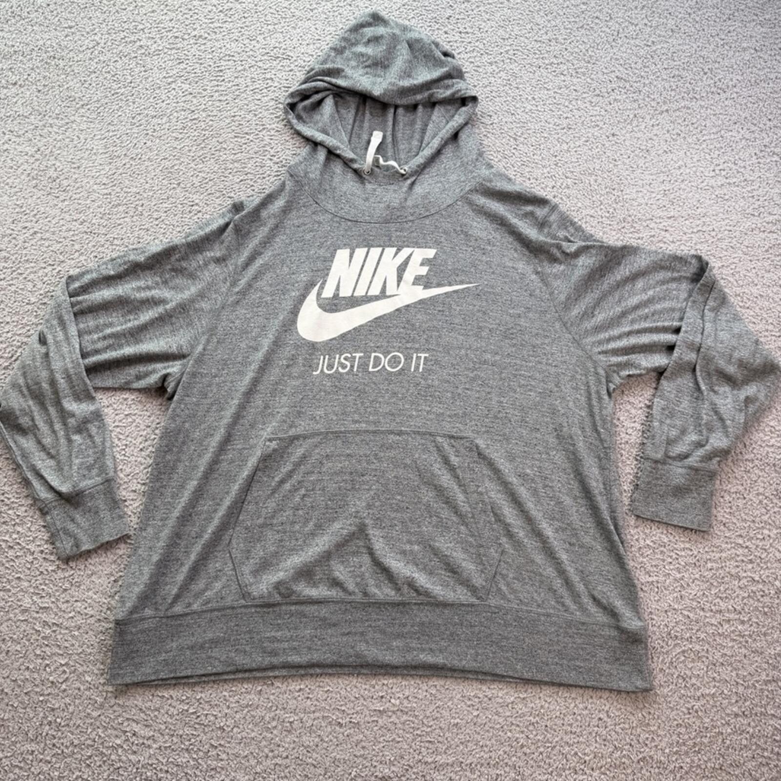 Nike Nike Just Do It Gray Pullover Hoodie Mens 2X Sweatshirt Size US XXL / EU 58 / 5 - 1 Thumbnail