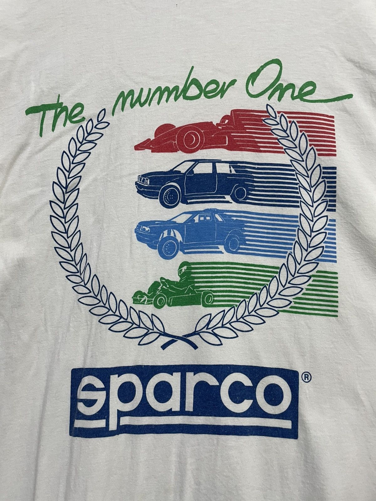 Vintage Vintage Sparco The Number One T-Shirt Size US L / EU 52-54 / 3 - 2 Thumbnail