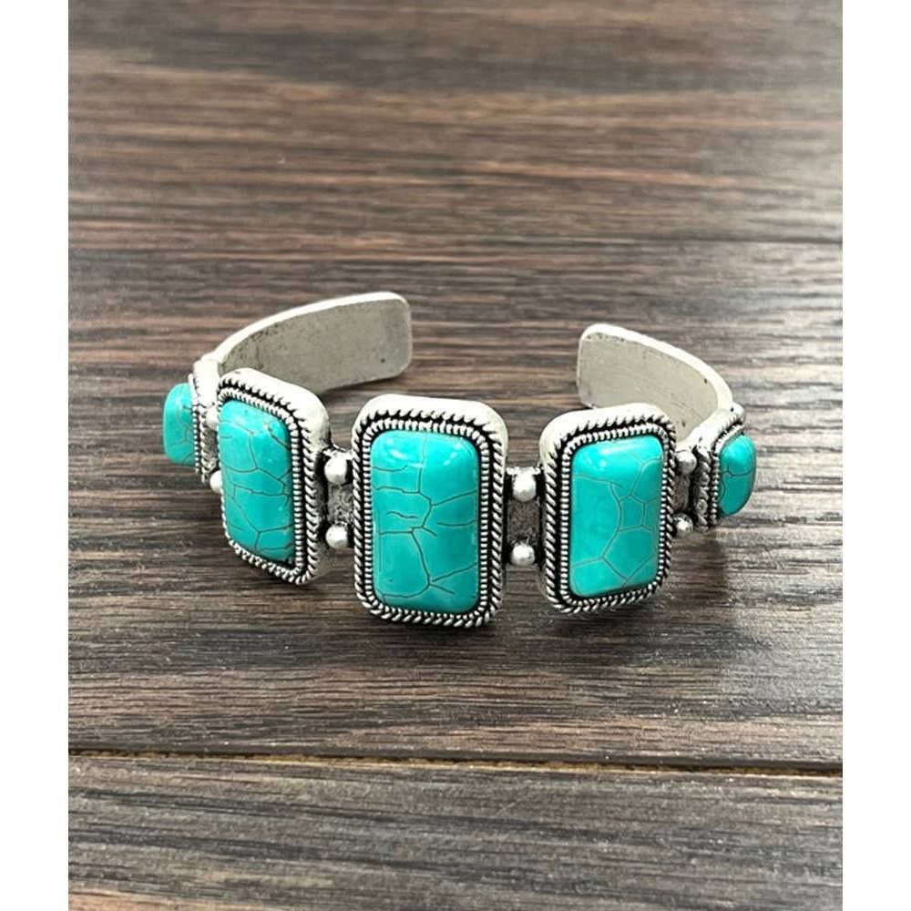 Other Turquoise Cuff Bracelet - Elegant Navajo Design, Boho Southw Size ONE SIZE - 2 Thumbnail