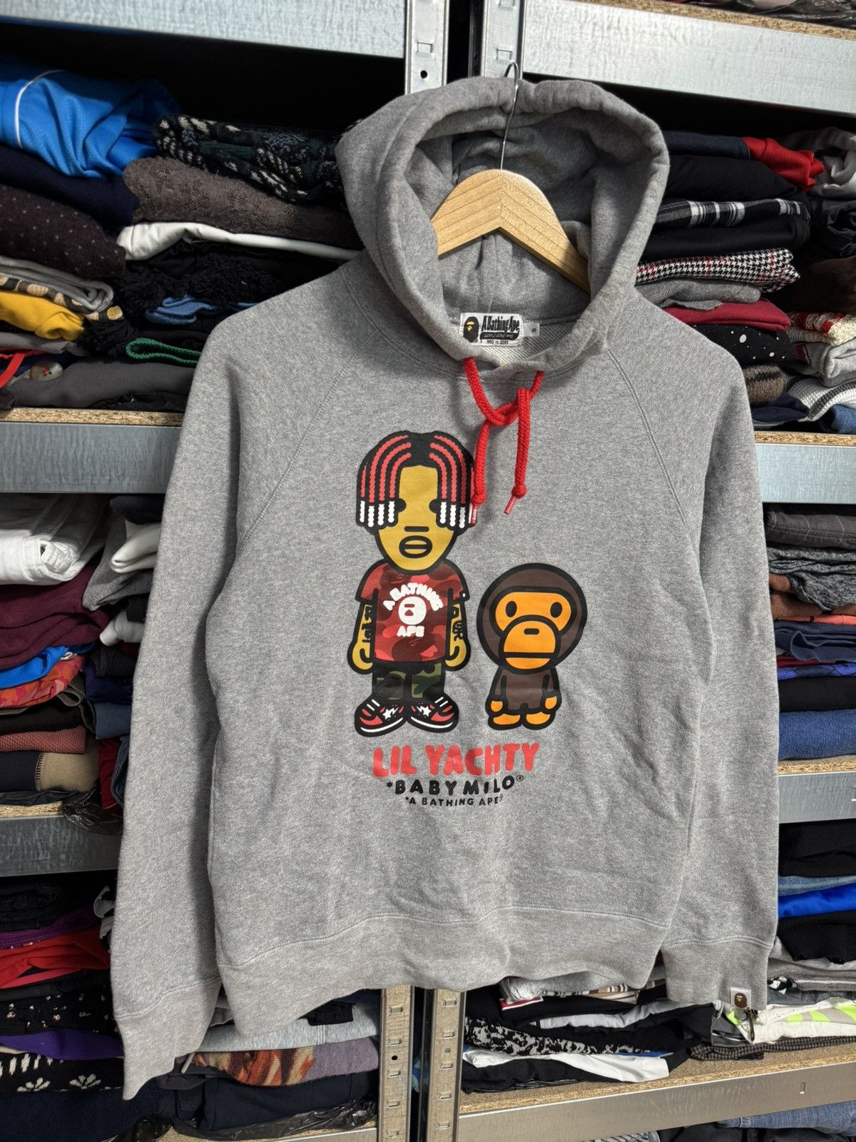 Bape Mens Bape x Lil Yachty Baby Milo Gray Hoodie Size S Pullover Size US S / EU 44-46 / 1 - 2 Thumbnail