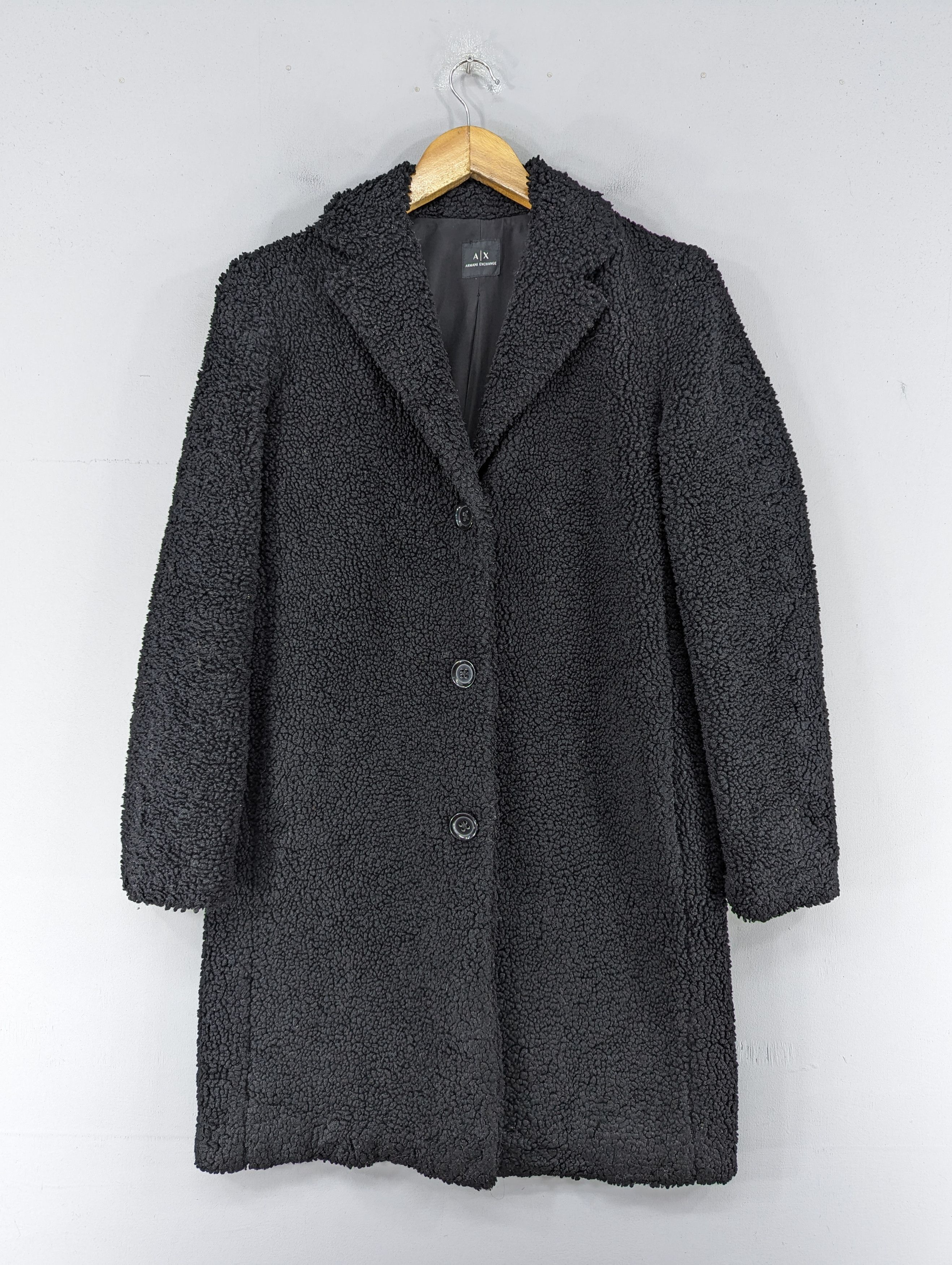 Armani Exchange Armani Exchange Teddy Black Coat Jacket Size XS / US 0-2 / IT 36-38 - 1 Thumbnail