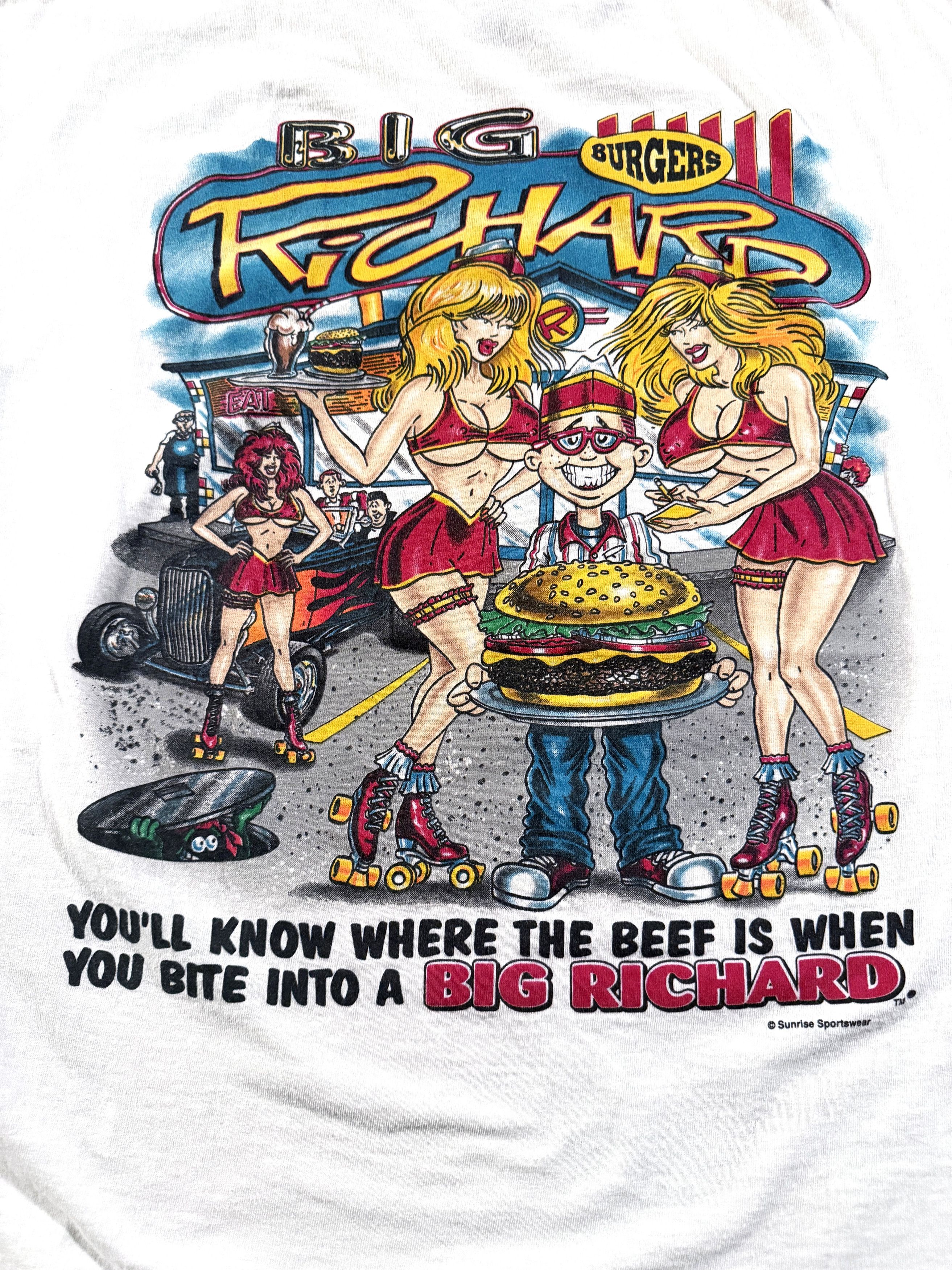 Vintage Big Richard Burgers XL Vintage Shirt Rarer Than Big Johnson Size US XL / EU 56 / 4 - 1 Thumbnail