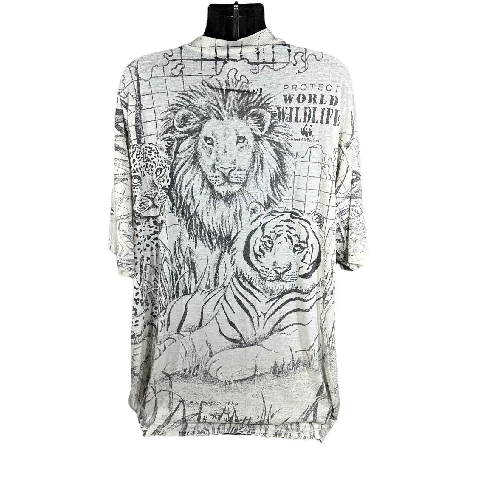 Vintage Vintage AOP Protect World Wildlife Big Cats Tee Size US XXL / EU 58 / 5 - 3 Thumbnail