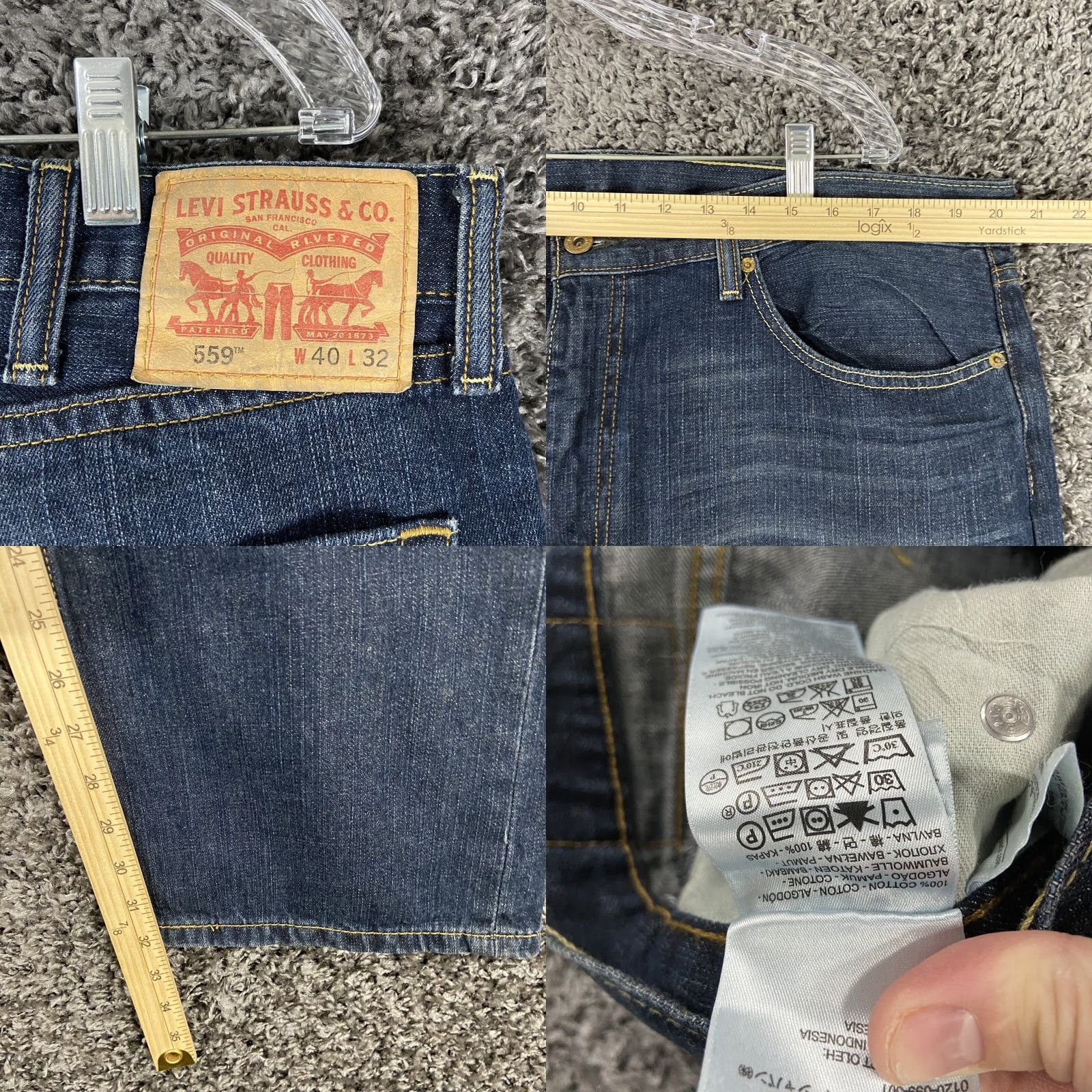 Levi's LEVI'S 559 Jeans - Men - 40x32 - Blue - Straight - Regular - 559 Model Size US 40 / EU 56 - 8 Thumbnail