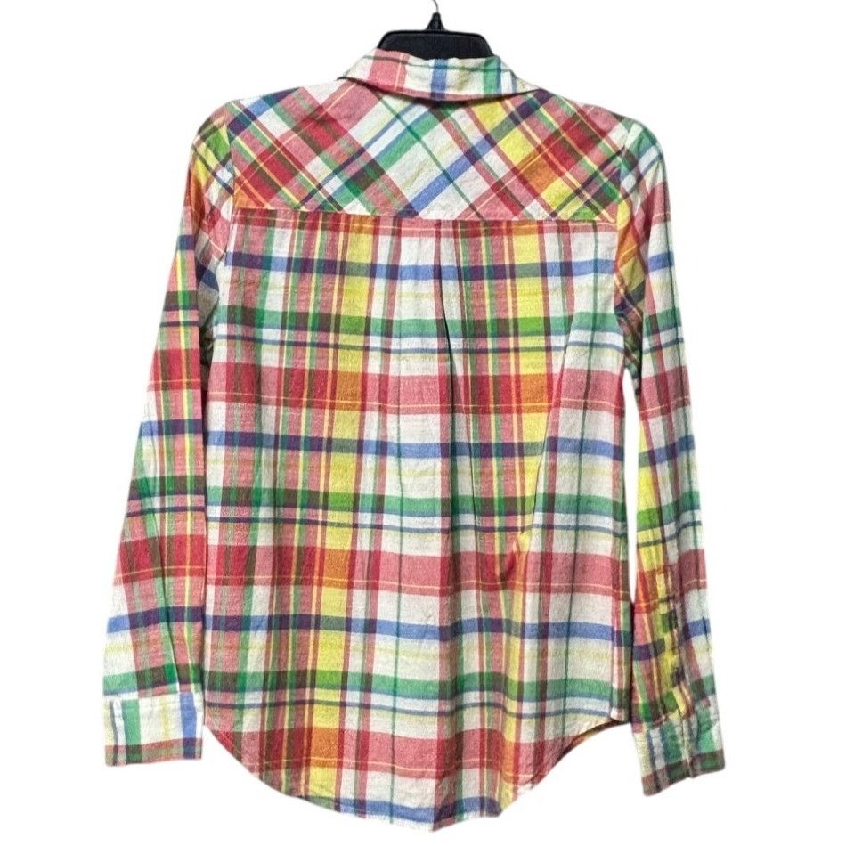 Style & Co Style & Co Petite Cotton Plaid Shirt, Coconut Cream, Sz. PS Size ONE SIZE - 5 Thumbnail