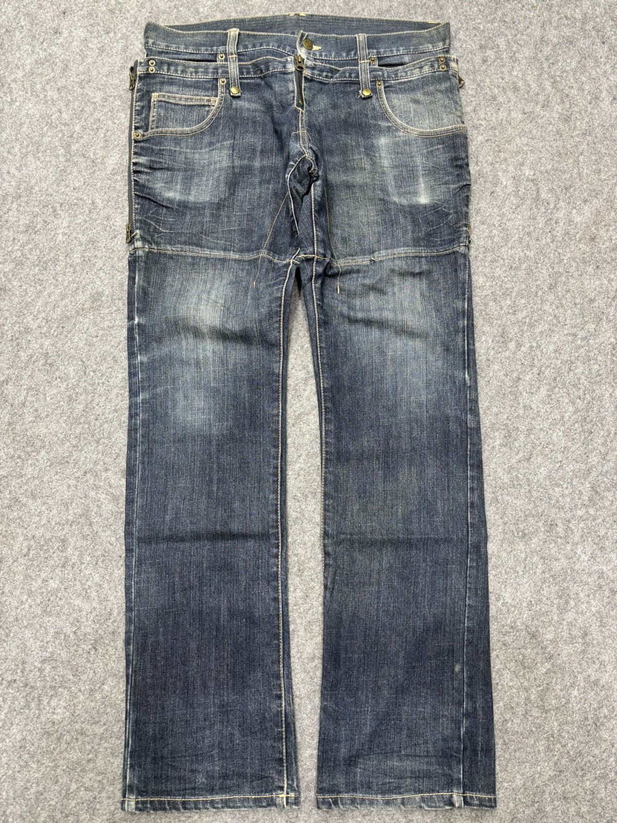 PPFM 💥Archival Style💥PPFM Double Waist Sick Design Jeans F628 Size US 35 - 20 Thumbnail