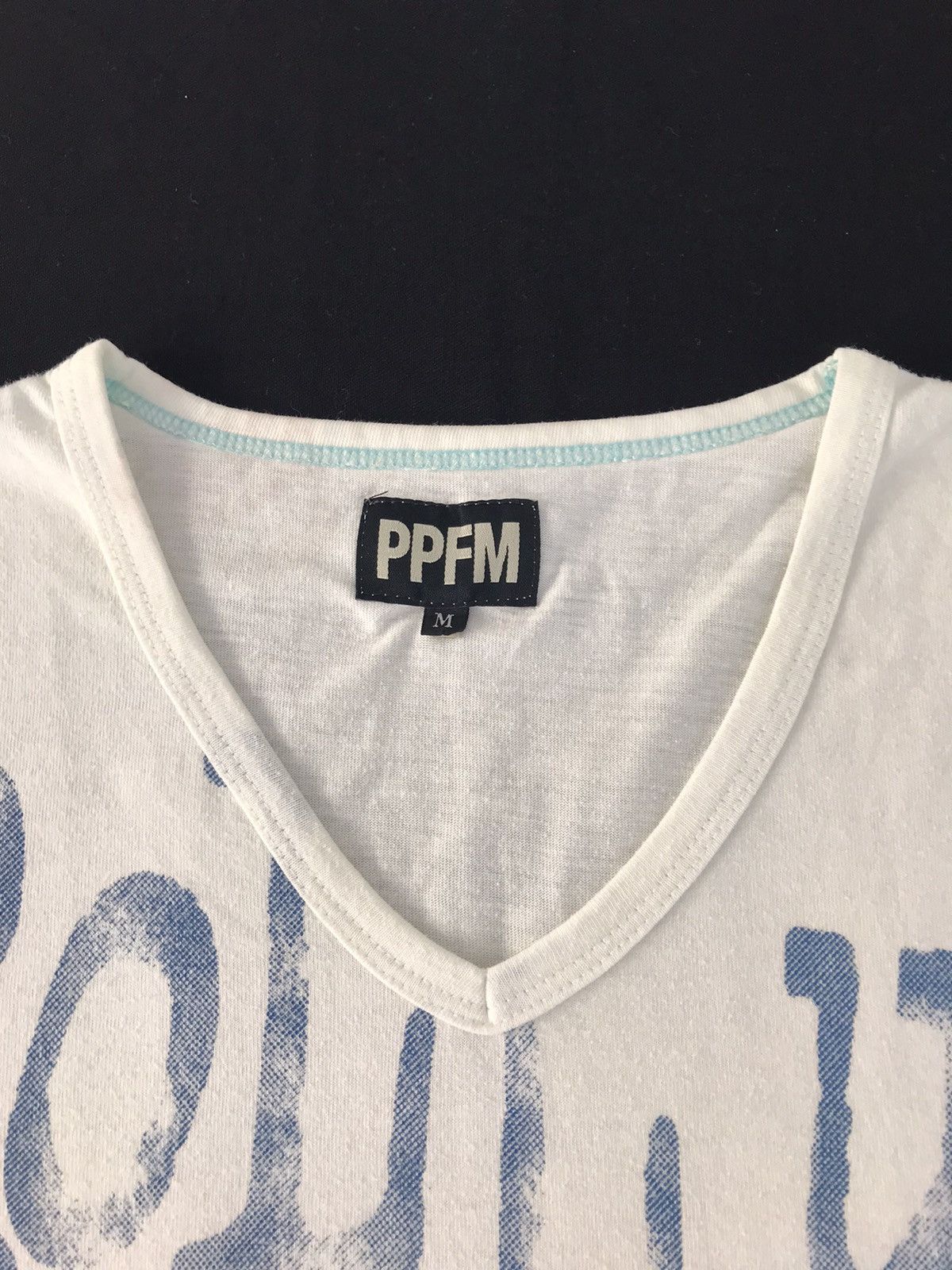 Japanese Brand Ppfm Roll Up Humor Quotes Deep V Neck Printed Tee Size US S / EU 44-46 / 1 - 4 Thumbnail