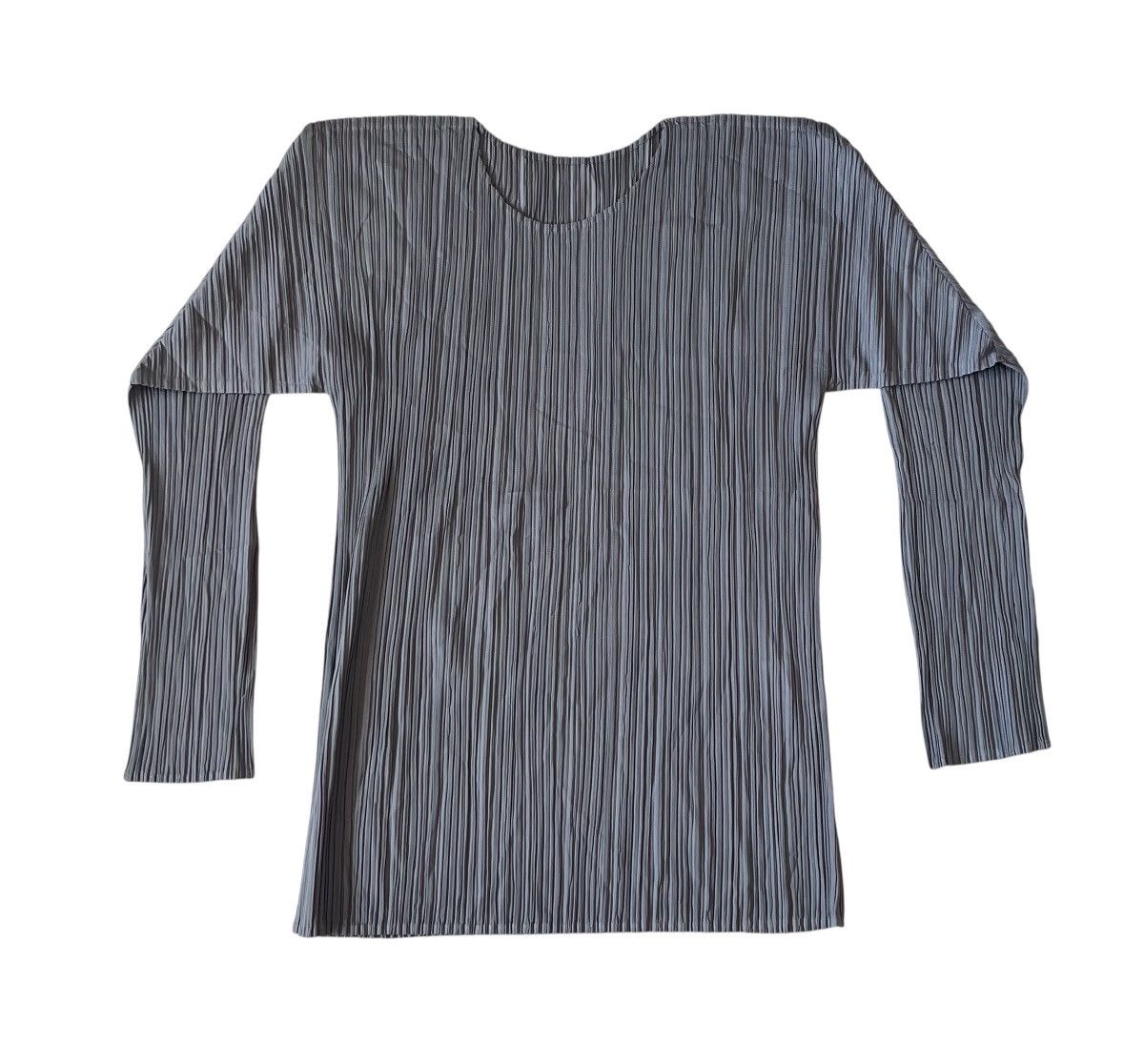 Issey Miyake Vintage Issey miyake pleated grey longsleeve Size M / US 6-8 / IT 42-44 - 1 Thumbnail