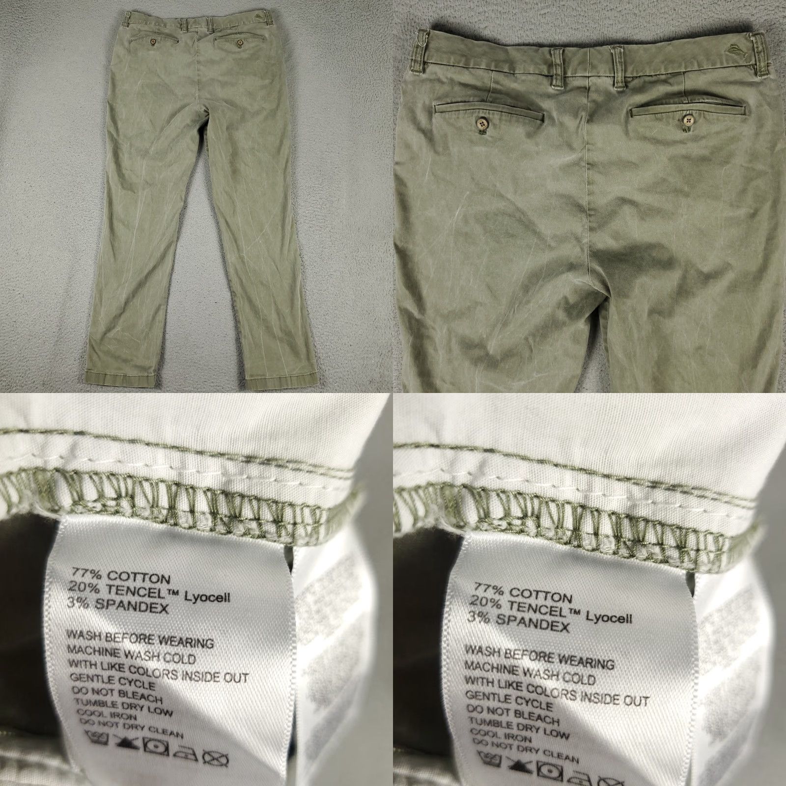 Tommy Bahama Tommy Bahama Chino Pants Mens 35x31 Gray Stretch 5 Pocket Casual Trousers Size US 35 - 8 Thumbnail