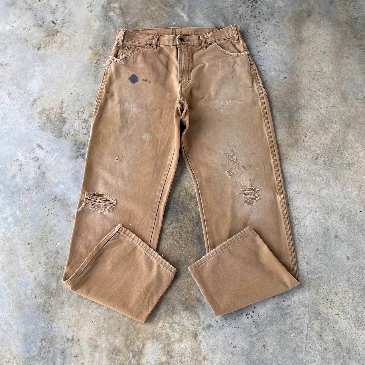 Dickies VINTAGE DICKIES DISTRESSED CARPENTER BROWN DENIM W34X34 Size US 34 / EU 50 - 9 Thumbnail