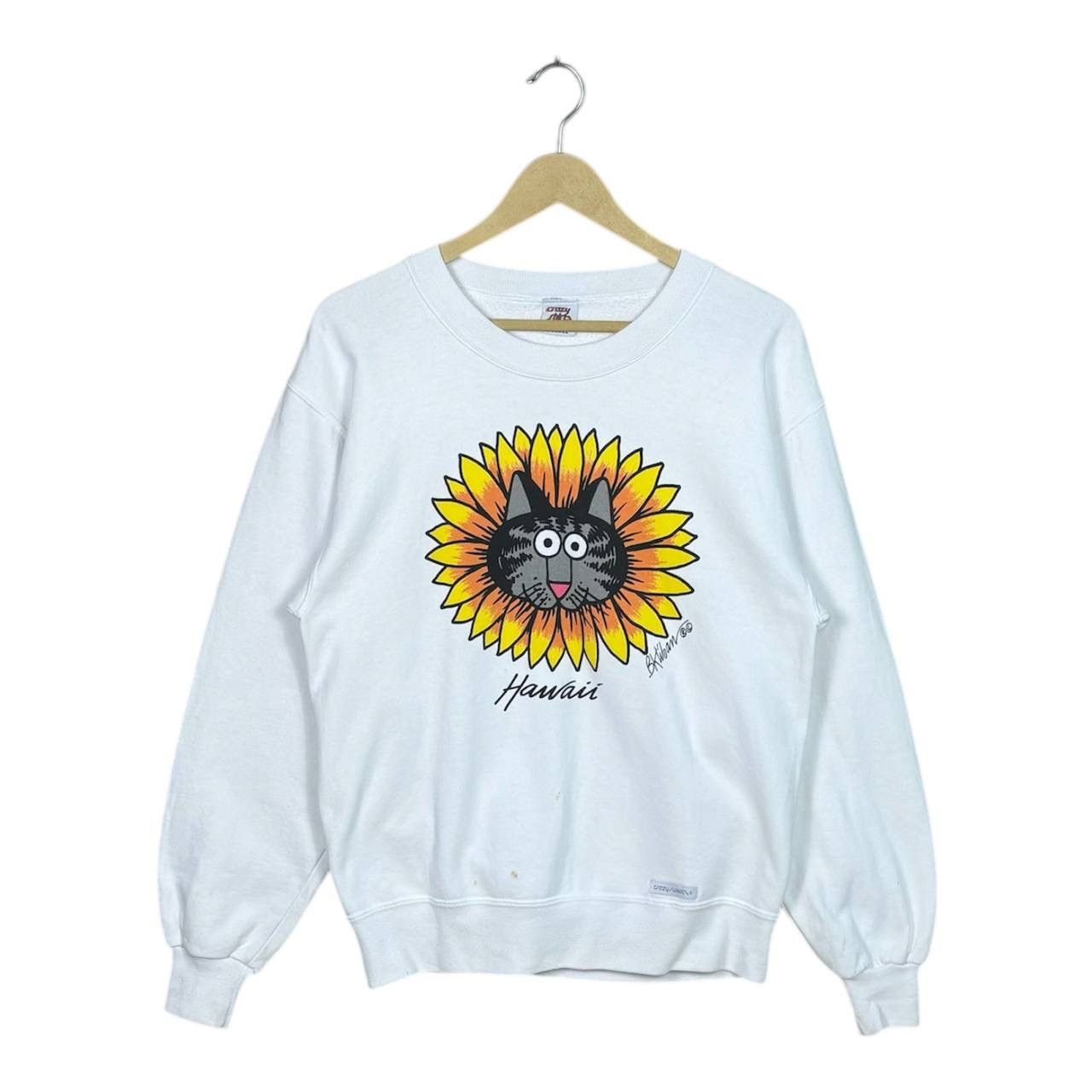 Vintage Vintage Crazy Shirt B. Kliban “Sunflower Cat” Sweatshirt Size US S / EU 44-46 / 1 - 1 Thumbnail