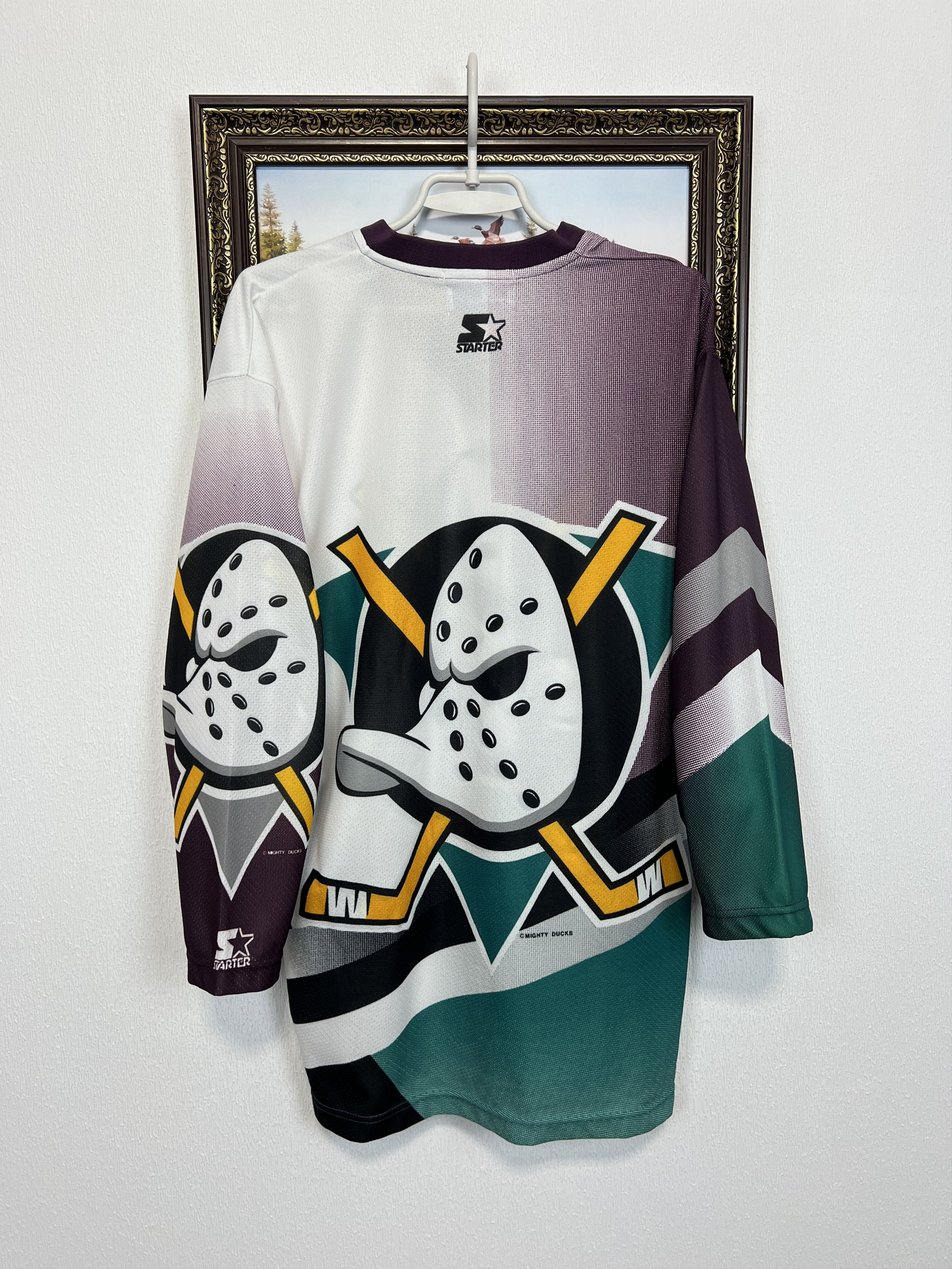 Starter Vintage 90's Anaheim Mighty Ducks Hockey Jersey NHL Trikot Size US M / EU 48-50 / 2 - 9 Thumbnail