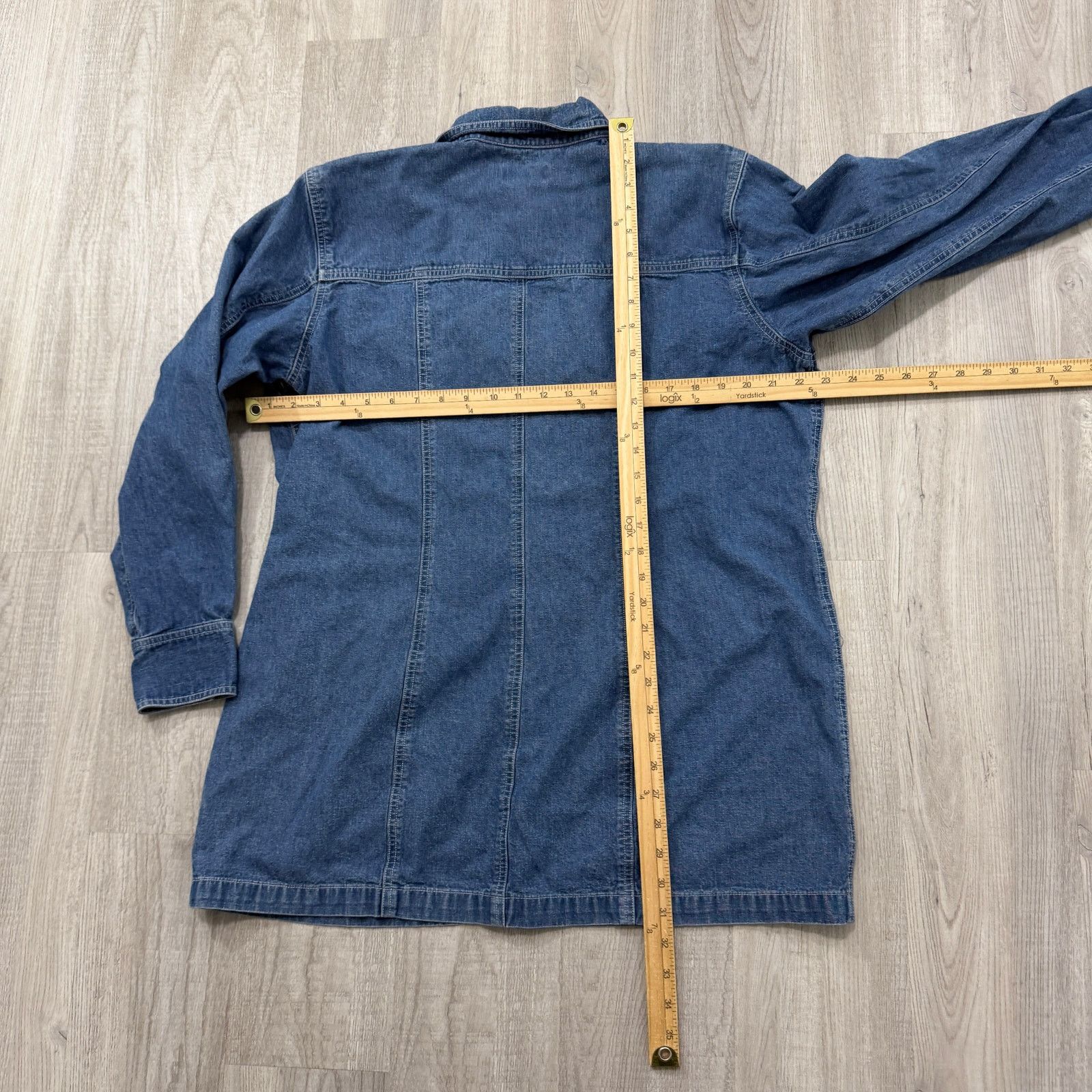Vintage Vintage Liz Claiborne Denim Snap Button Chore Coat Women 14 Size XL / US 12-14 / IT 48-50 - 6 Thumbnail