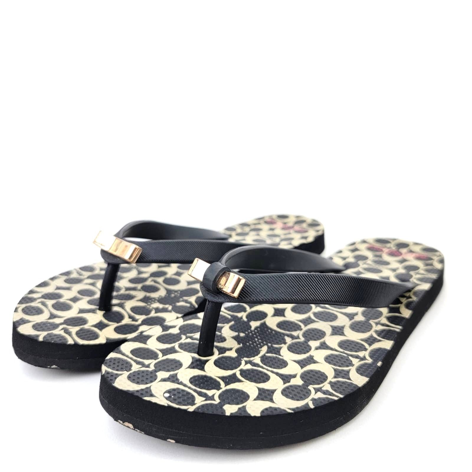 Coach Coach New York Black LOGO Flip Flop Sandals - 5/6 Size US 6 / IT 36 - 3 Thumbnail