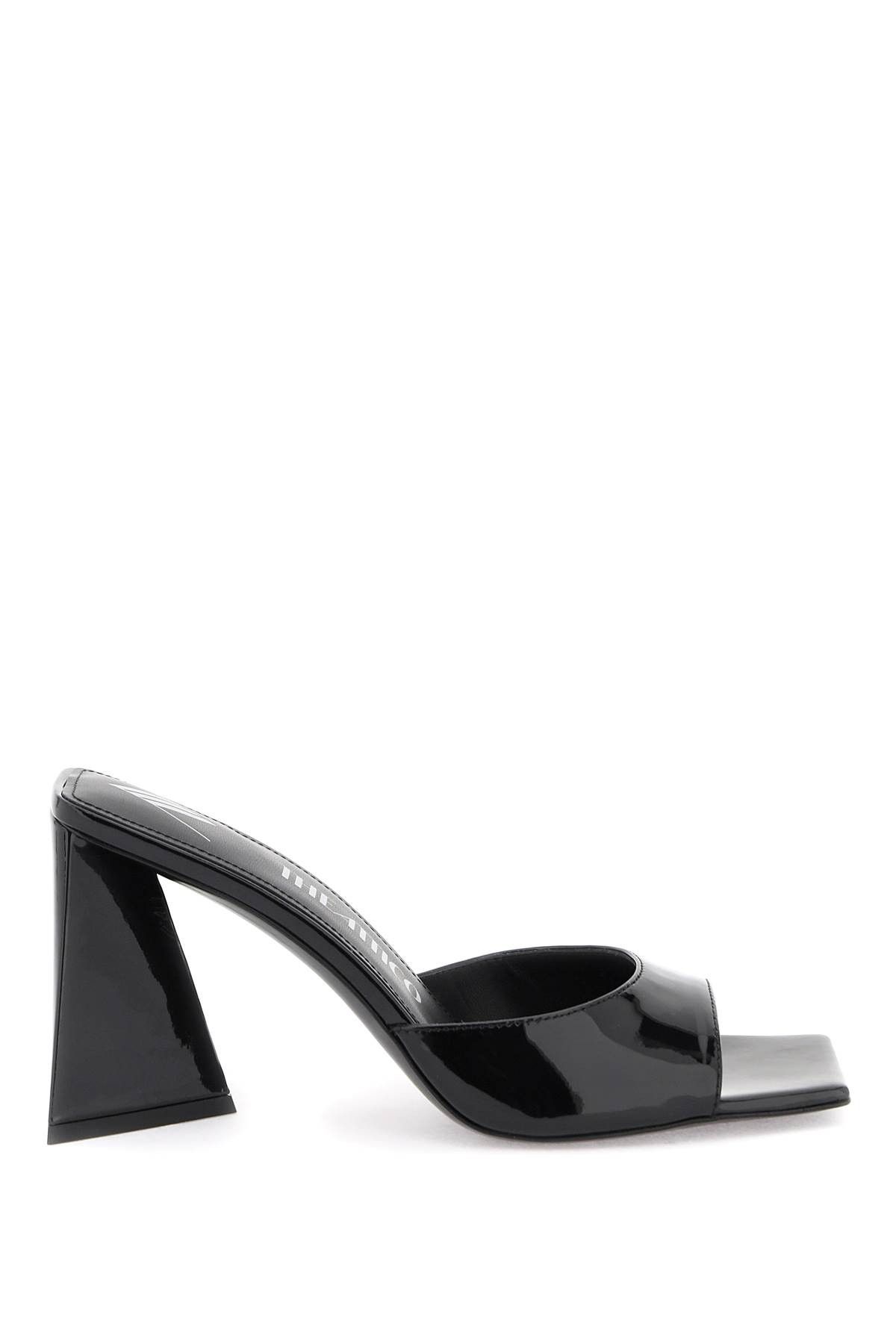image of The Attico Devon Mule Shoess In Patent Leather Shoes in Black, Women's (Size 9)