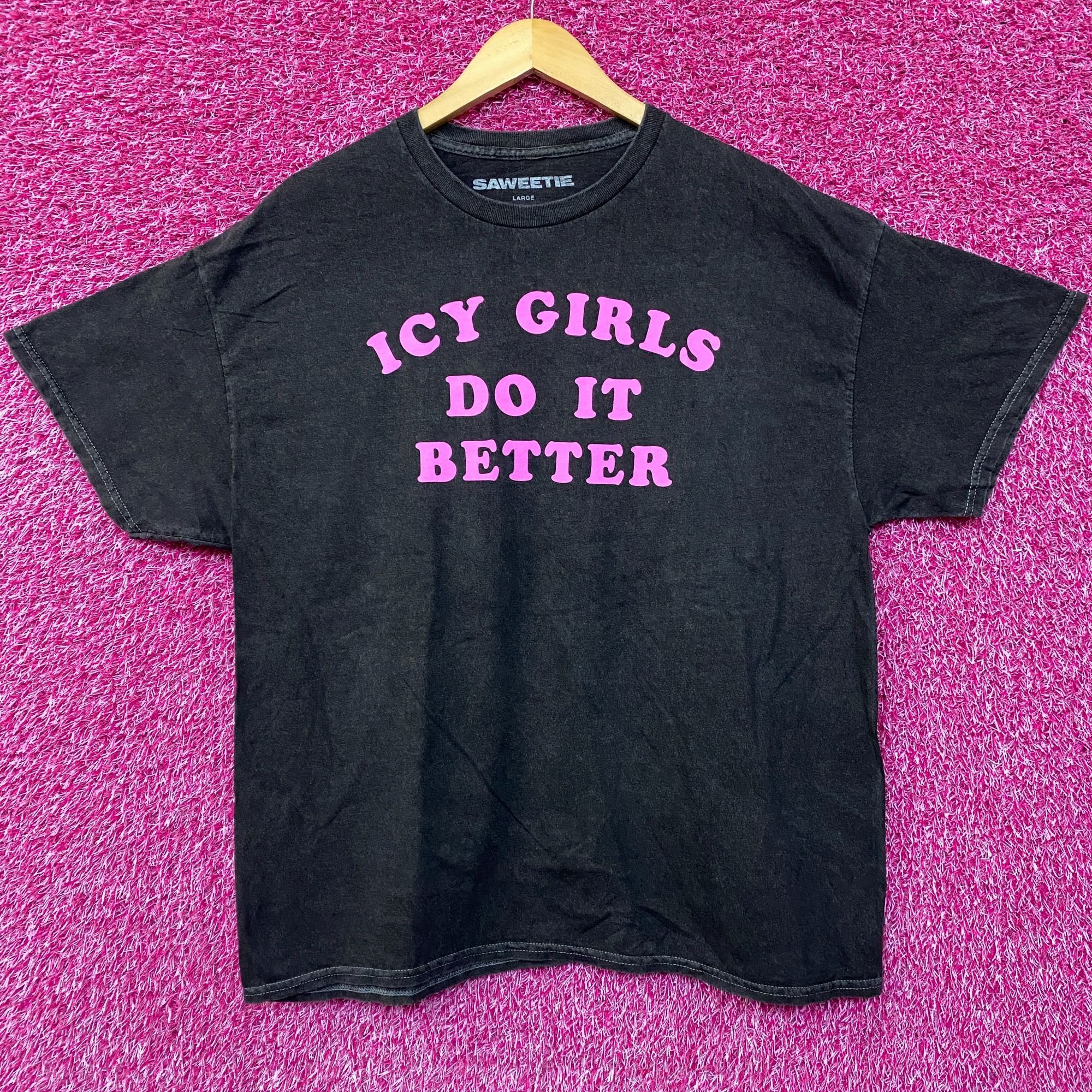 Rap Tees Saweetie Icy Girls Dit It Better Mineral Wash T-Shirt Large Size US L / EU 52-54 / 3 - 1 Thumbnail