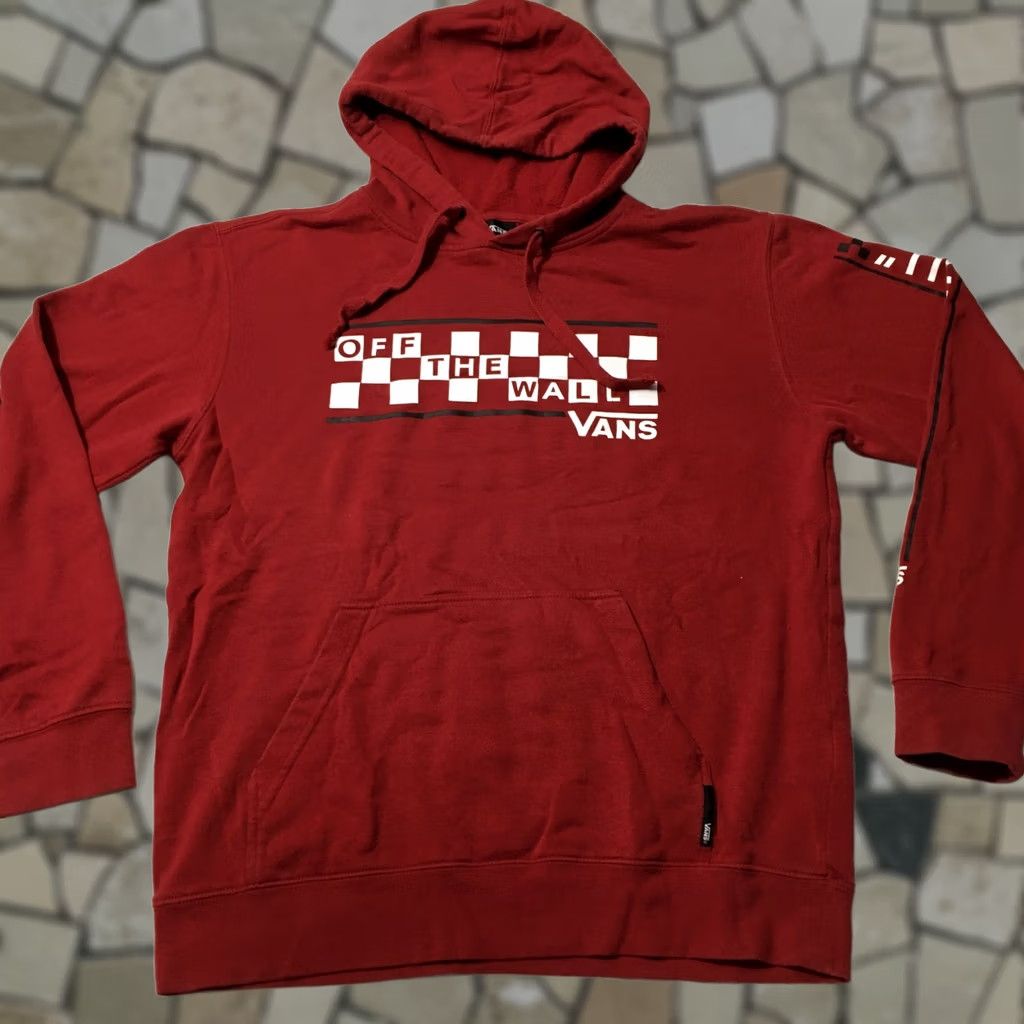 Vans Vans "Off The Wall" Hoodie Sweatshirt red medium graphic drawstring Size US M / EU 48-50 / 2 - 1 Thumbnail