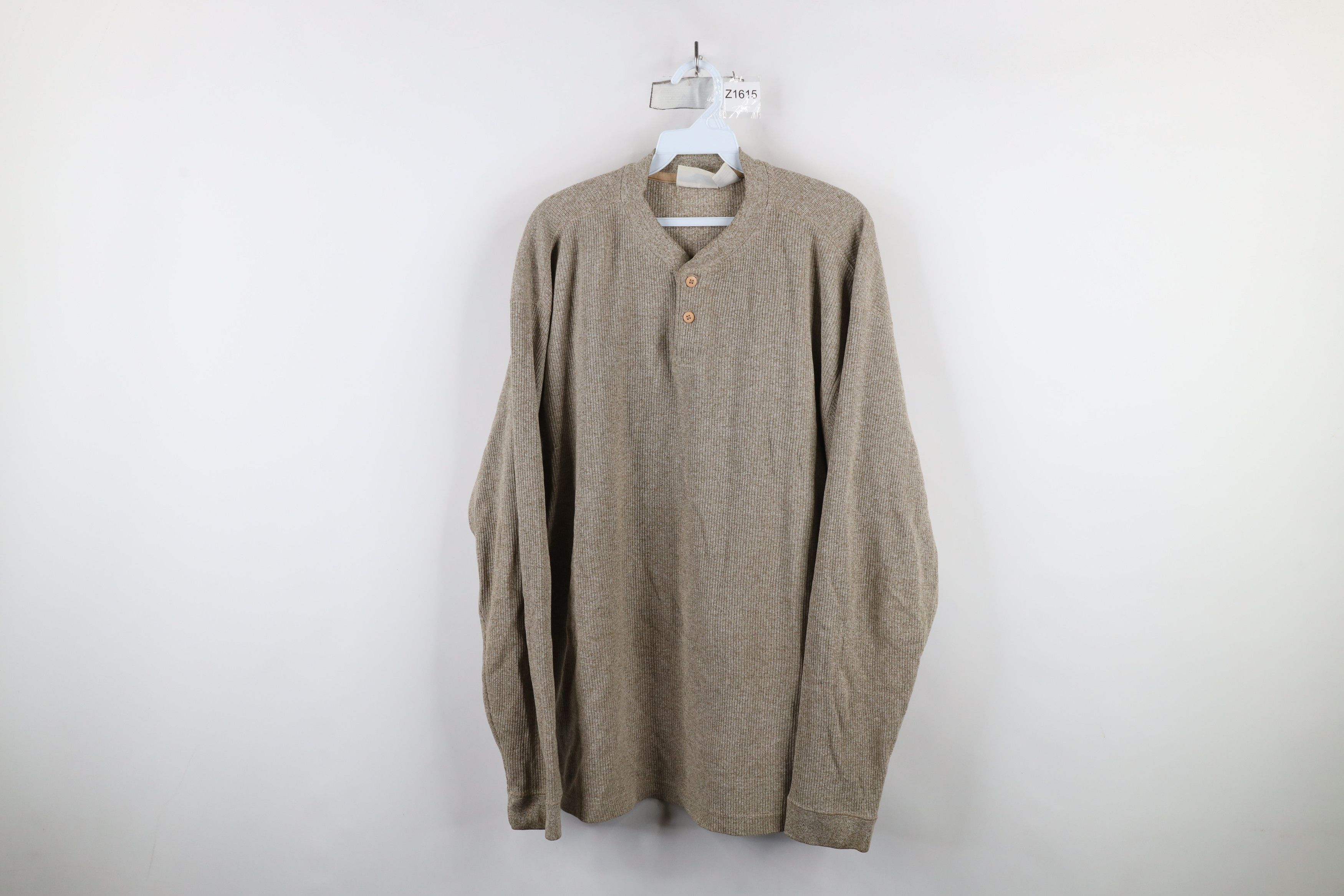 Vintage Vintage 90s Streetwear Ribbed Long Sleeve Henley T-Shirt Size US XL / EU 56 / 4 - 1 Thumbnail
