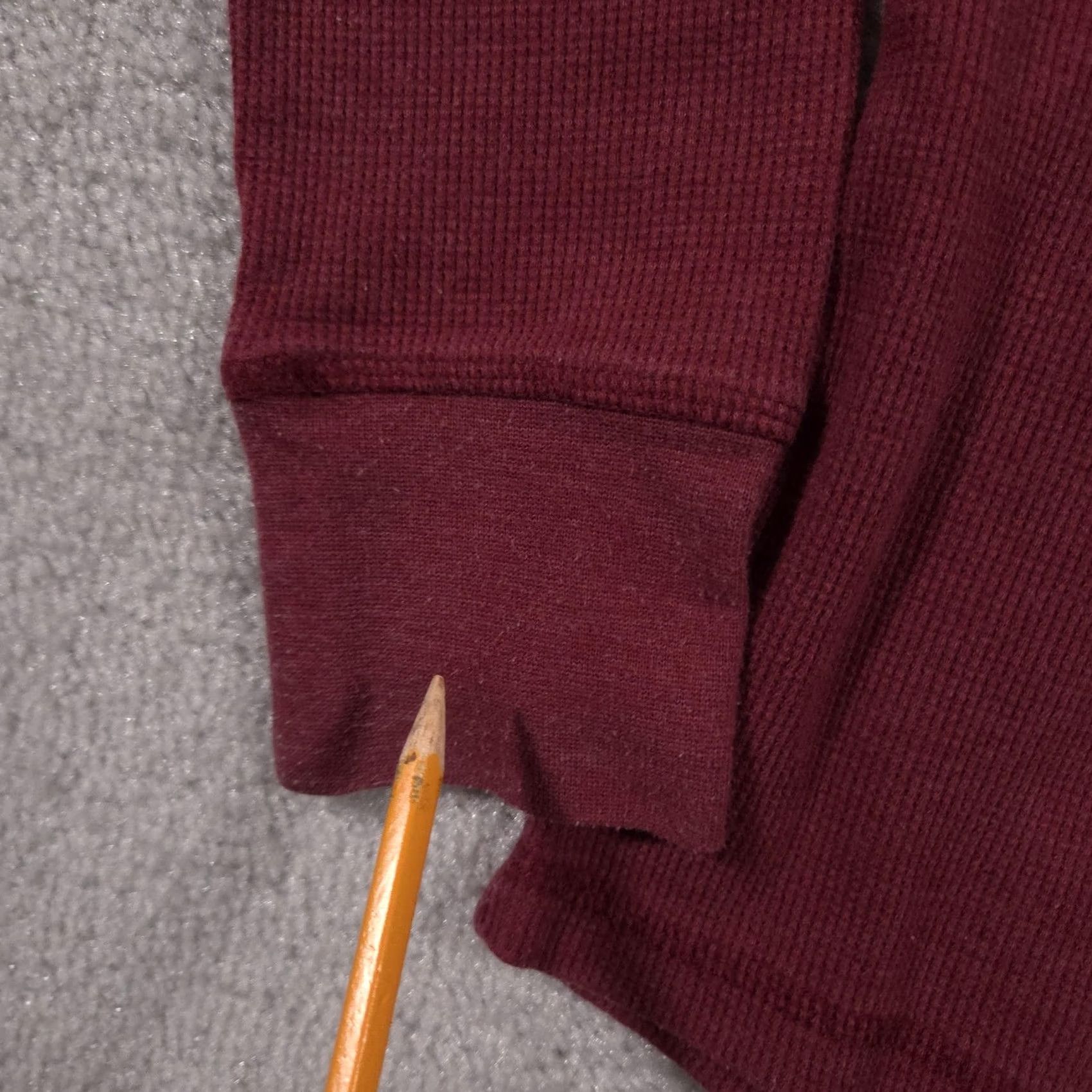 Vintage Woolrich Womens Small Burgundy Cowl Neck Thermal Waffle Knit Long Sleeve Shirt - Raglan, Cotton Blend, Stretch, Base Layer Size S / US 4 / IT 40 - 5 Thumbnail