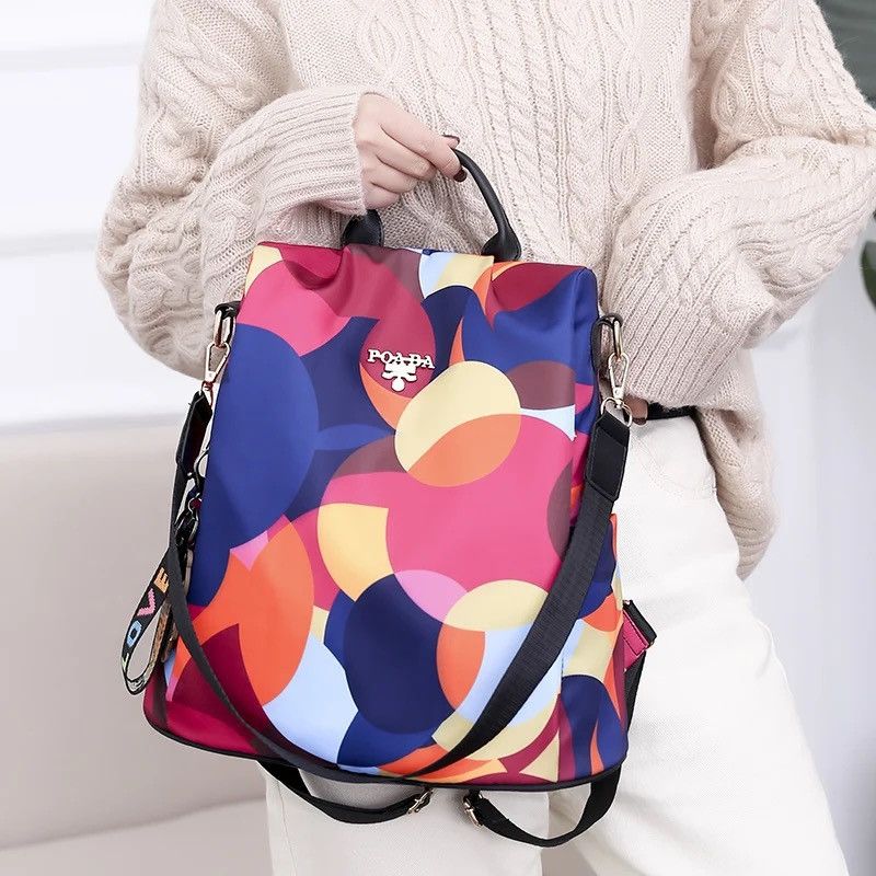 Vintage Multifunctional Anti-theft Backpacks Oxford Shoulder Bags Size ONE SIZE - 5 Thumbnail