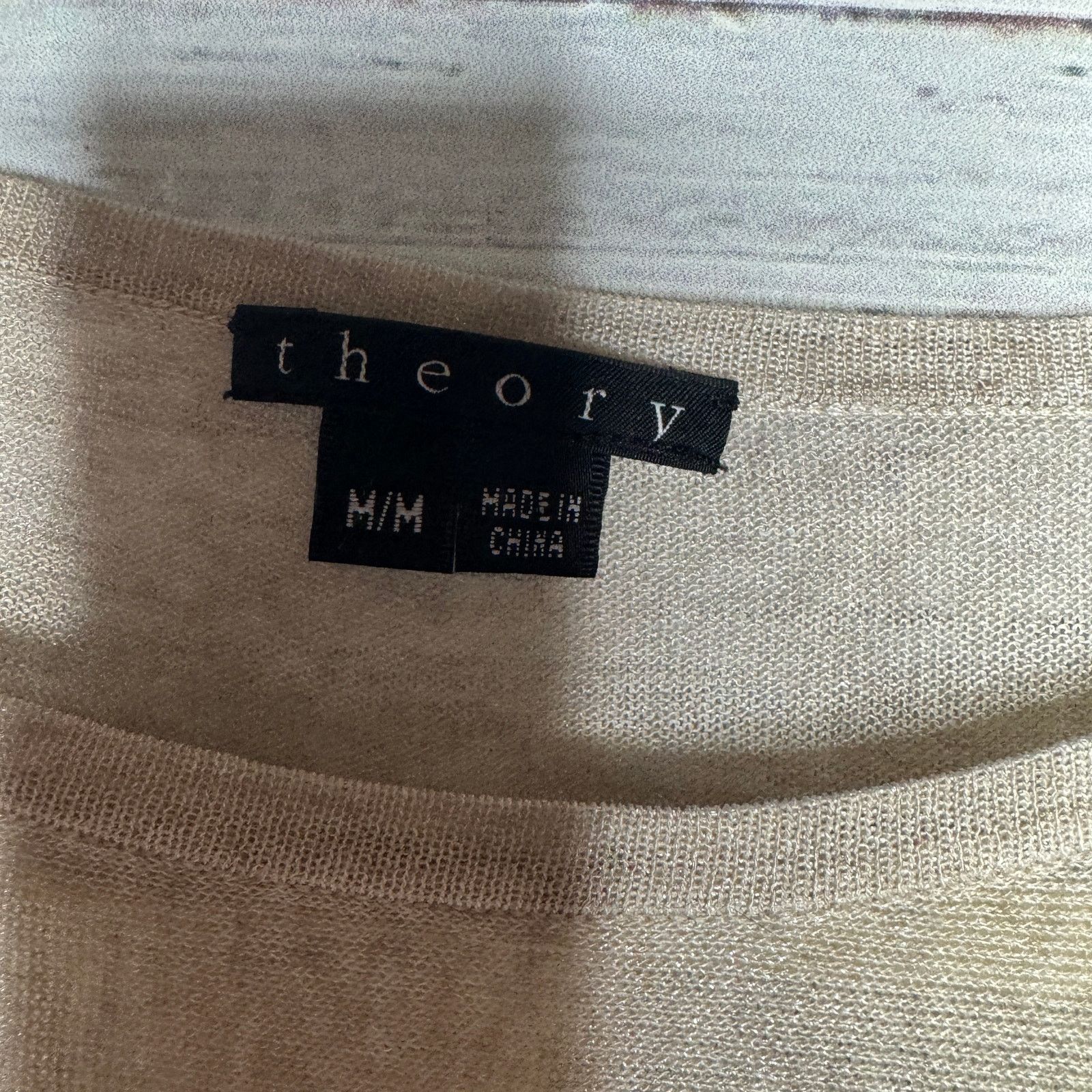 Theory Theory Beige Draped Front Long Sleeve Knit Top Lightweight M Size M / US 6-8 / IT 42-44 - 2 Thumbnail
