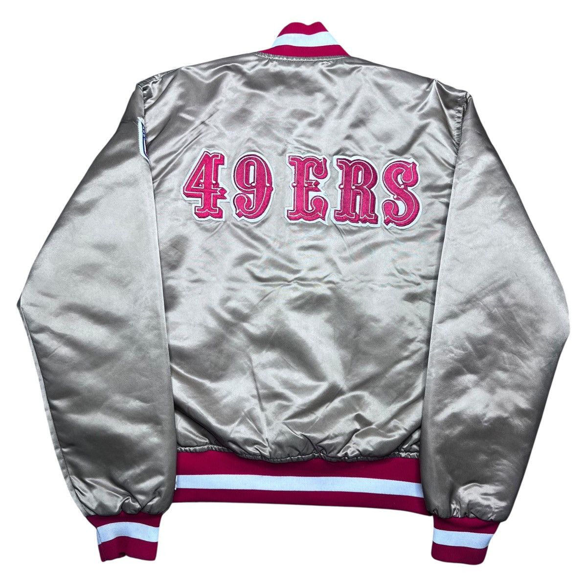 Starter 1990s NFL San Francisco 49ers Starter Spell Out Satin Jacket Size US M / EU 48-50 / 2 - 1 Thumbnail