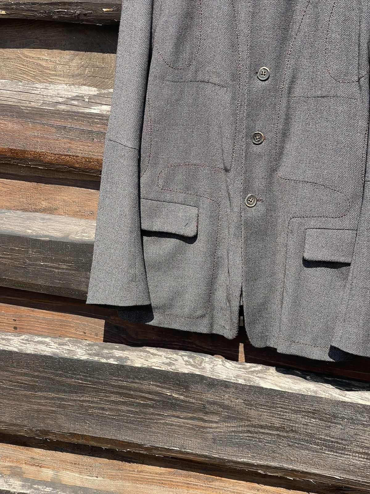 Marithe + Francois Girbaud Marithe Francois Girbaud grey pattern wool blazer jacket Size 54R - 5 Thumbnail