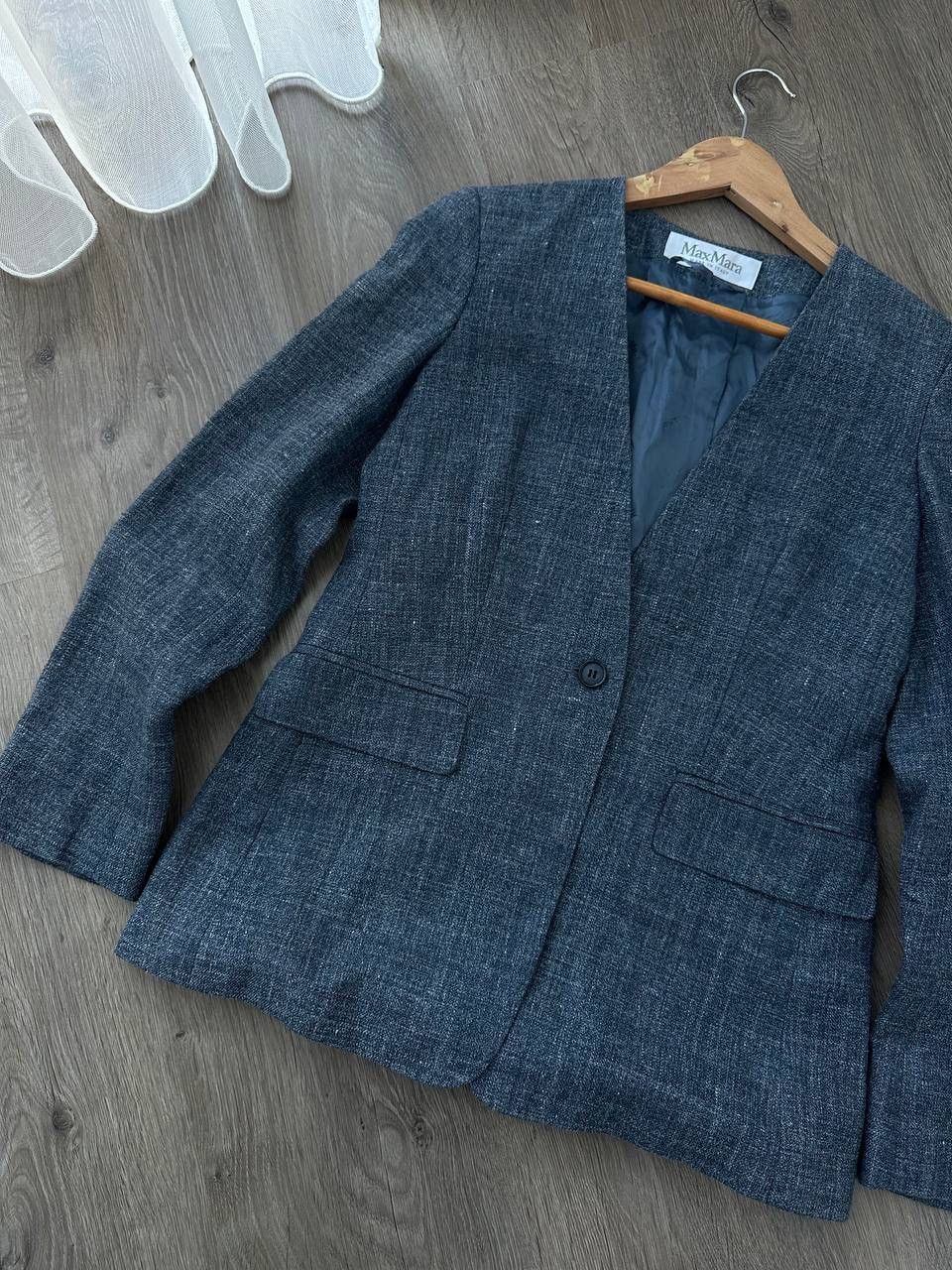 Max Mara × Vintage Vintage Max Mara Blue W’s Blazer Jacket Size M / US 6-8 / IT 42-44 - 16 Thumbnail