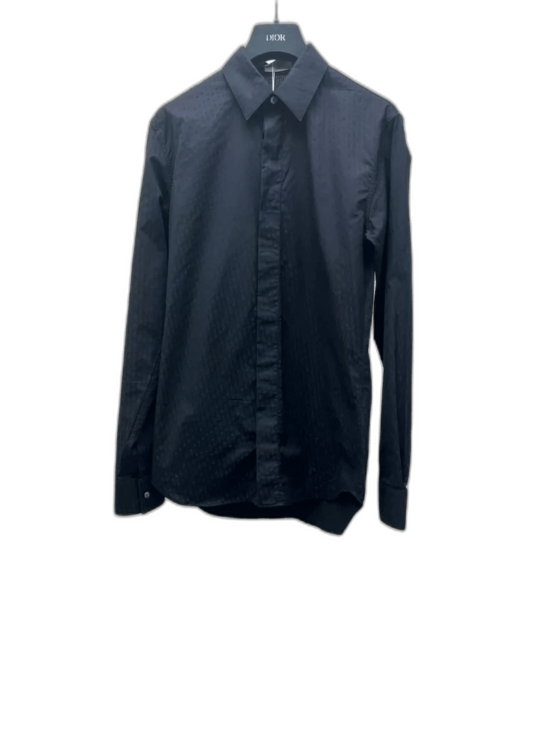 dior logo long sleeve shirt in blue