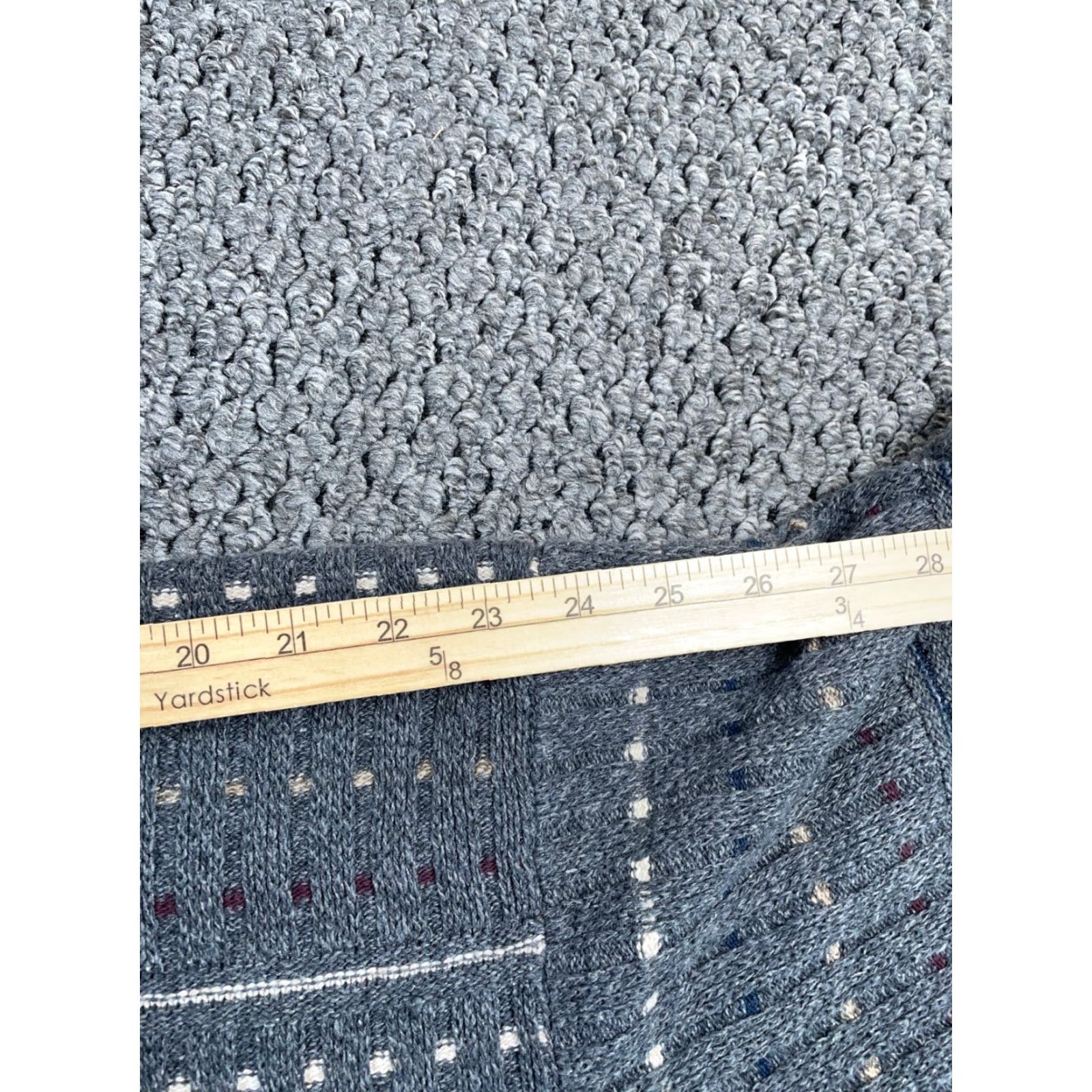 Vintage VTG 90s Collared Sweater Adult Large Gray Dotted Striped Pattern Chunky Knit Dad Size US L / EU 52-54 / 3 - 7 Thumbnail